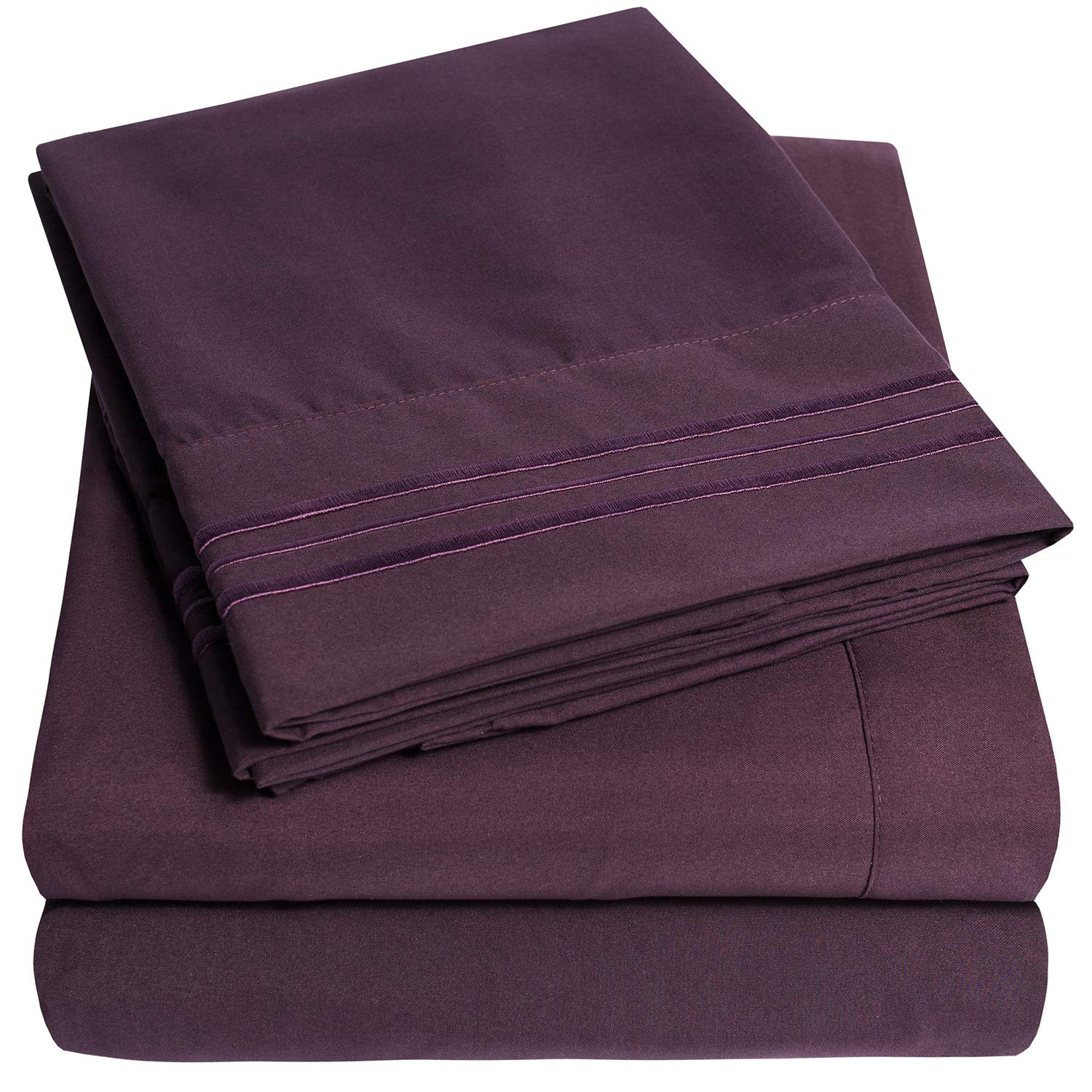 1500 Supreme Collection Extra Deep Pocket Sheets Set - Luxury Soft Bed Sheets, Wrinkle Free, Bedding, Over 40 Colors, 21 inch Extra Deep Pocket, Twin, Black