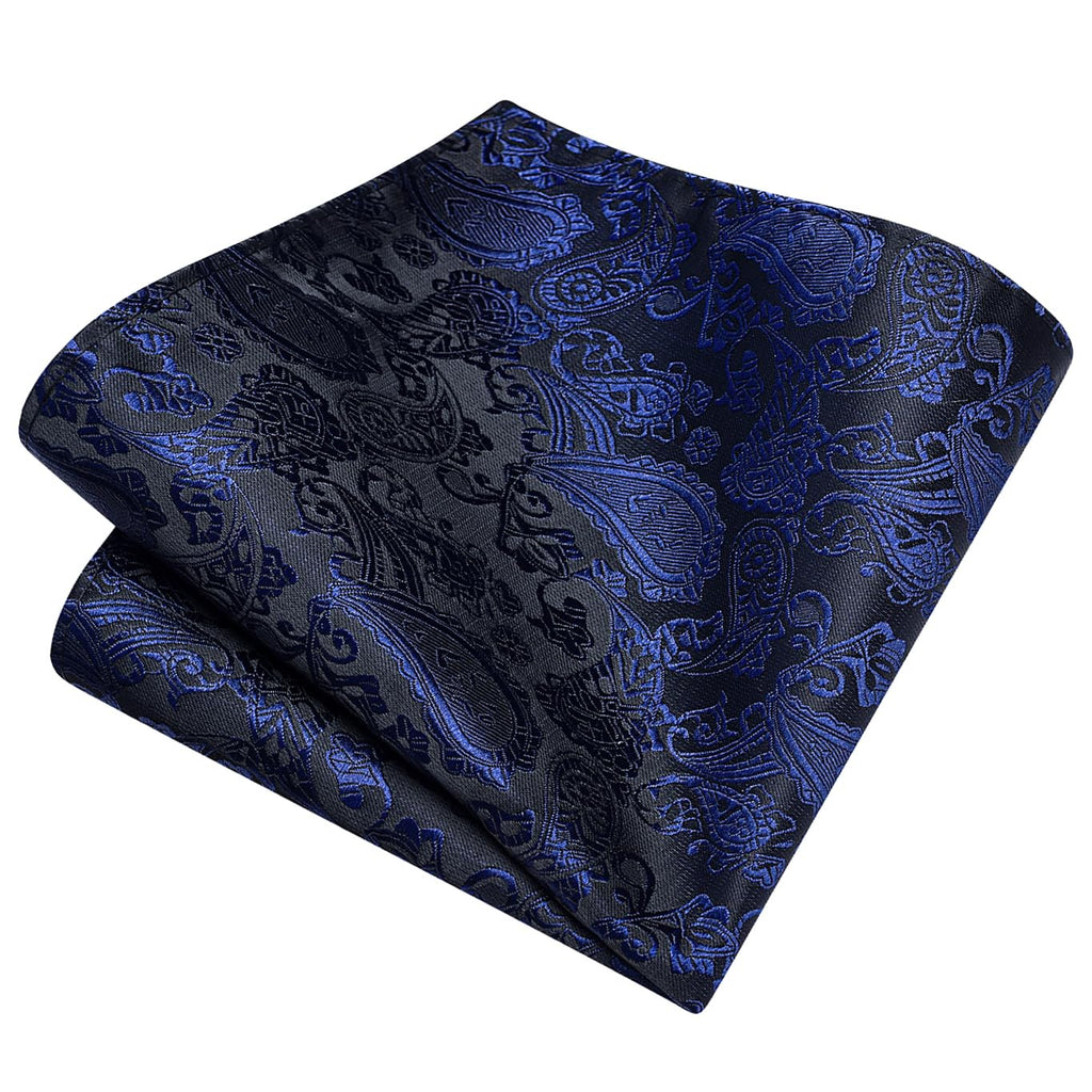 GUSLESON 3.15"（8cm） Mens Paisley Tie and Lapel Pin Necktie Hankerchief Cufflinks Set for Men