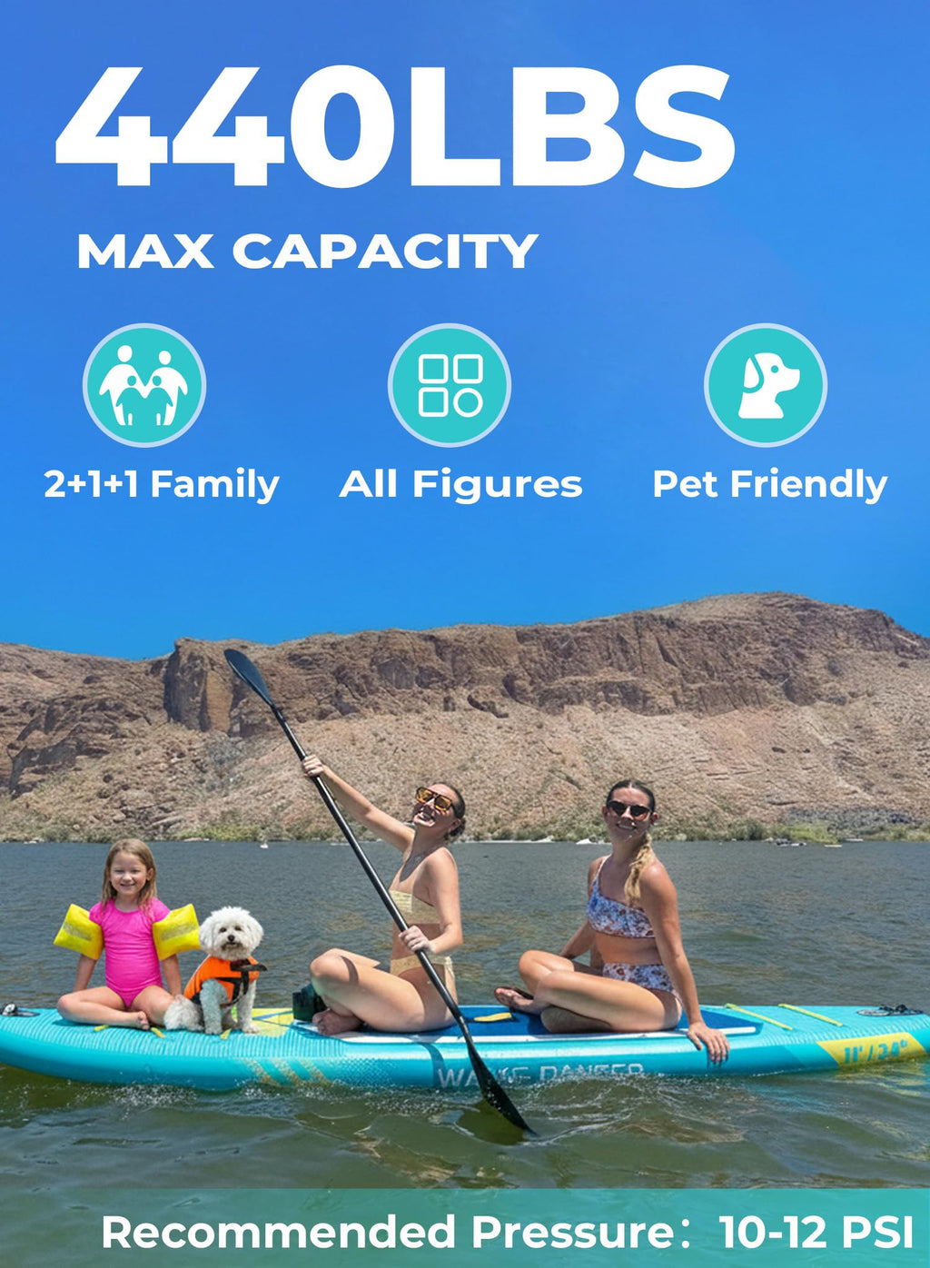 TIGERXBANG 11'6"/11'/10' Inflatable Paddle Board with Complete Accessories, Versatile Premium Paddle Boards for Adults/Youth, Stand Up Paddle Board Polar/Wave/Sunny Wave Collection