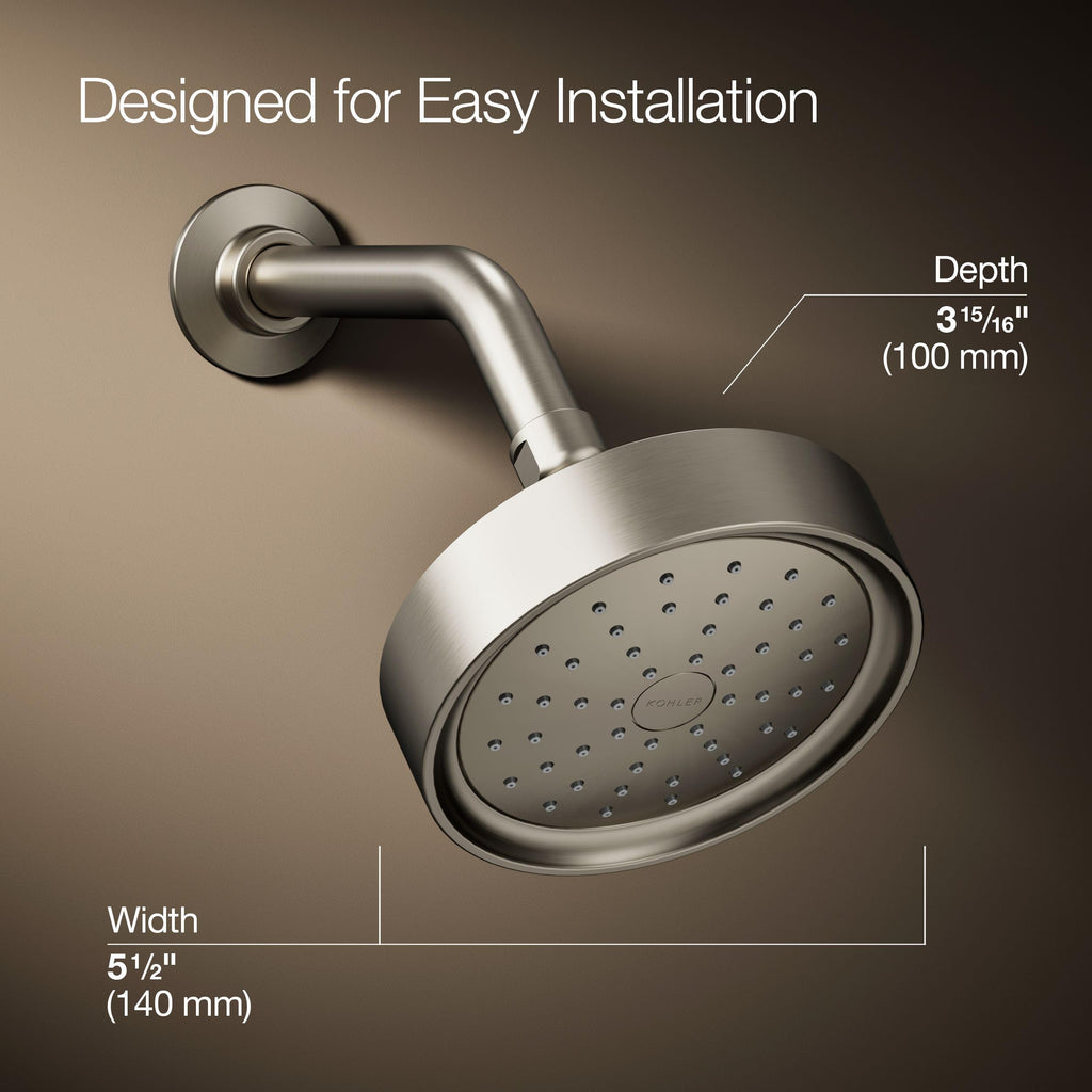 Kohler 965-AK-CP Purist® Single-function showerhead, 2.5 gpm, Polished Chrome