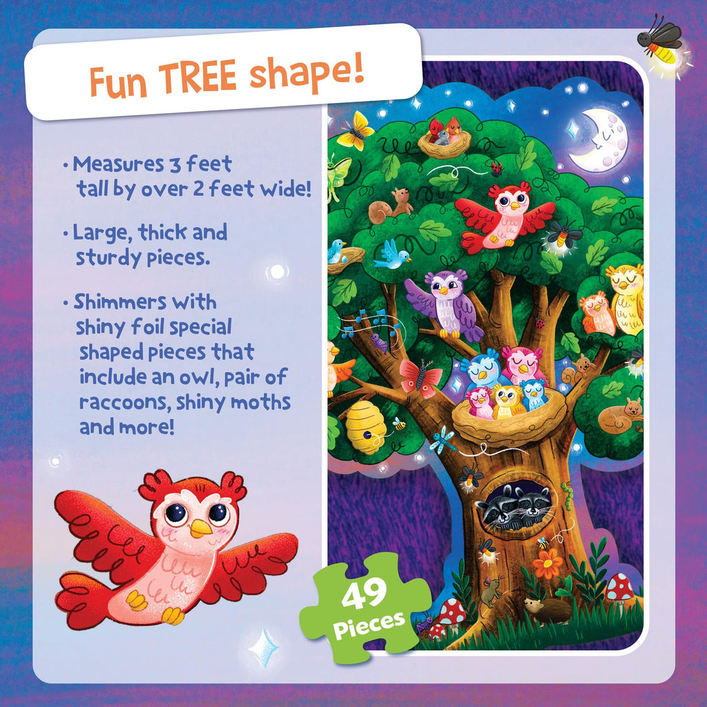Peaceable Kingdom Shimmery Bunny Shaped 41 Piece Floor Puzzle, 3 feet x 2 feet - Great Easter Basket Stuffers and Easter Gifts for 3 Year Olds, 4 Year Olds & Up