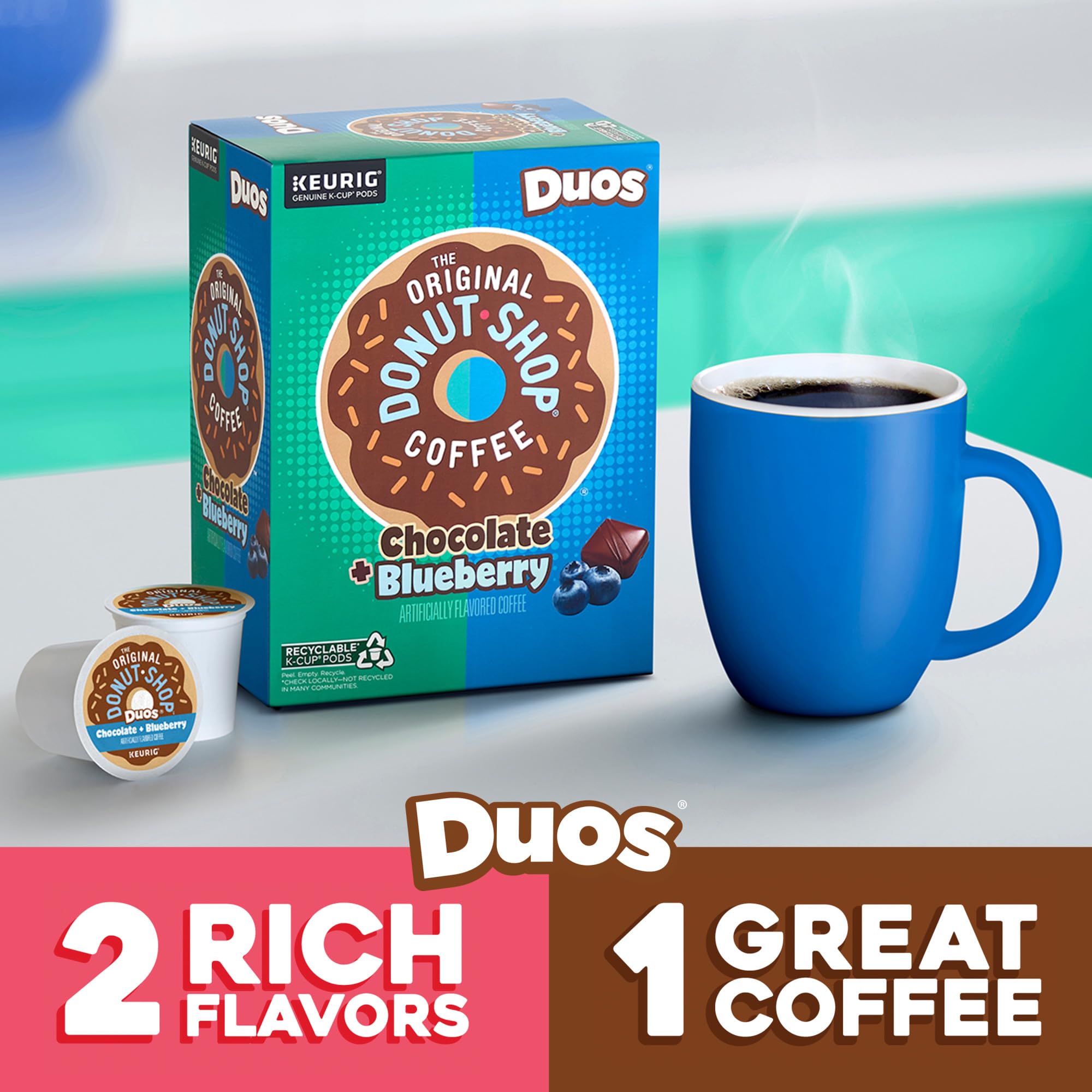 The Original Donut Shop Duos Coconut + Mocha Coffee, Keurig Single Serve K-Cup Pods, Medium Roast Coffee, 60 Count, (6 Packs of 10)