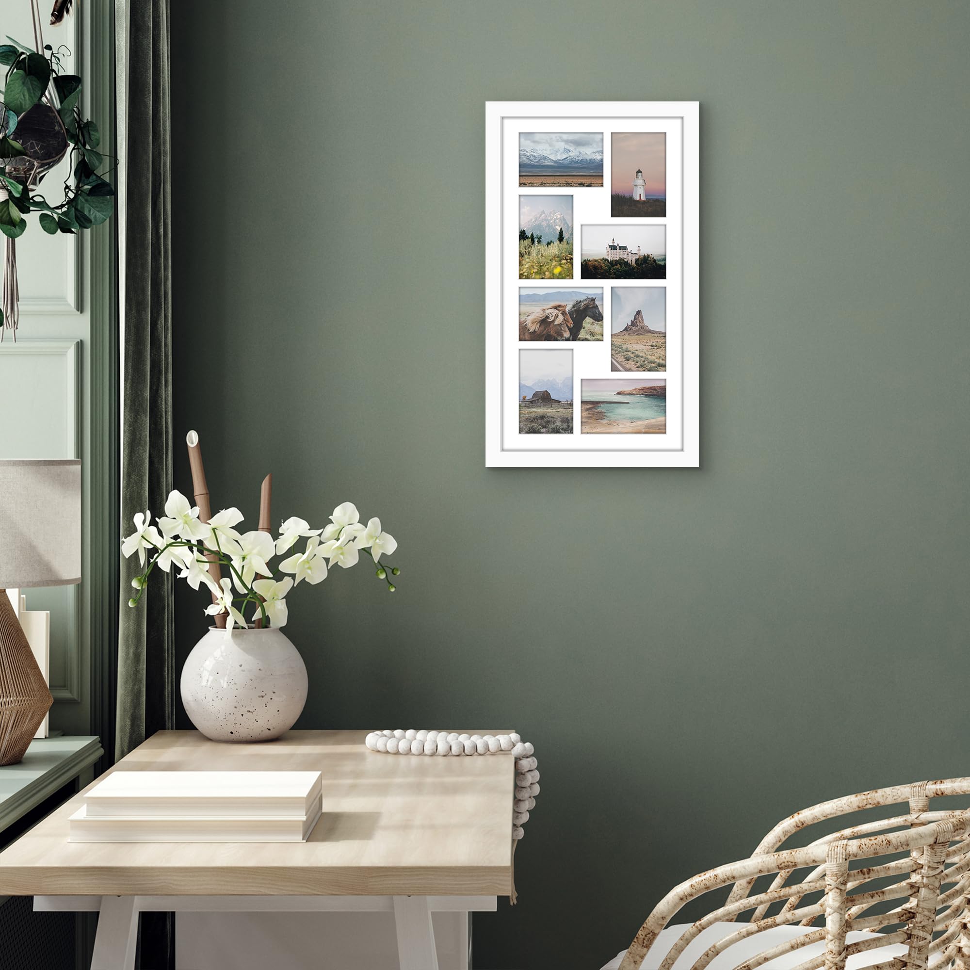Americanflat 4x6 Double Picture Frame with Shatter-Resistant Glass - Fits Two 4x6 Photos or use as One 6x14 Frame - Signature Collection - Collage Frames for Tabletop and Wall Display - Black