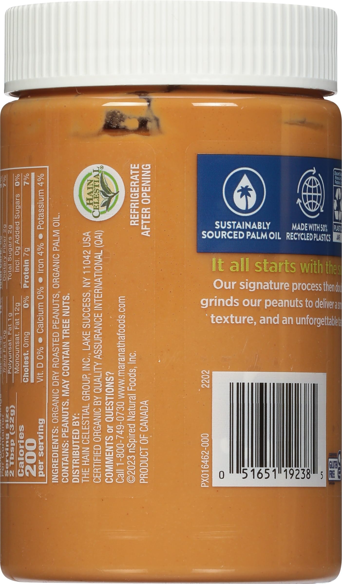 MaraNatha Organic Creamy Peanut Butter Spread, No Stir, 16 Ounce Jar