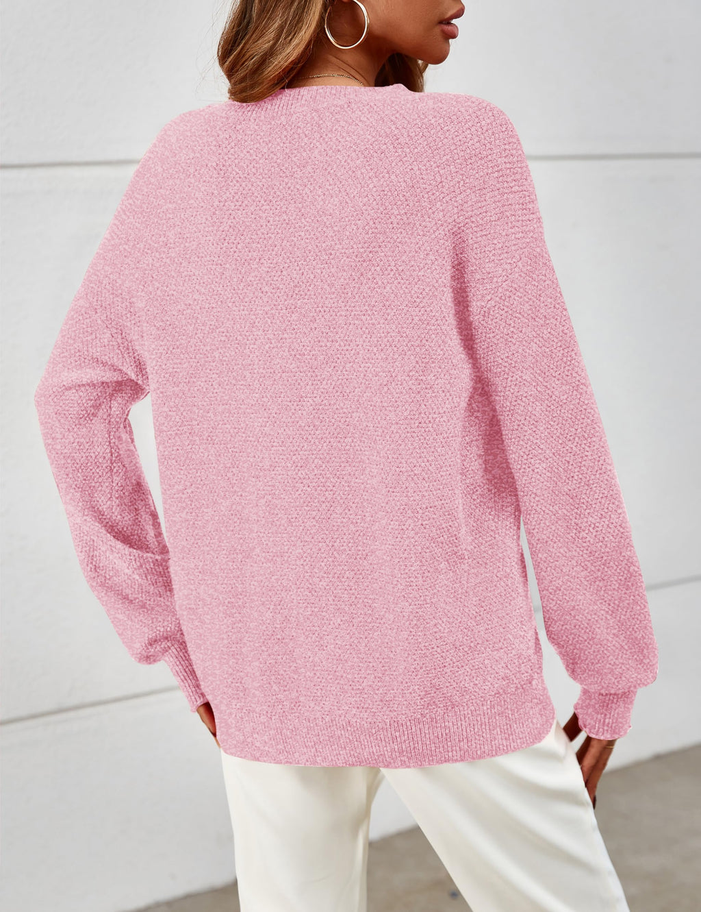 MEROKEETY Sweaters for Women Fall Winter 2026 Oversized Pullover Spring Crew Neck Long Sleeve Heathered Knit Tops