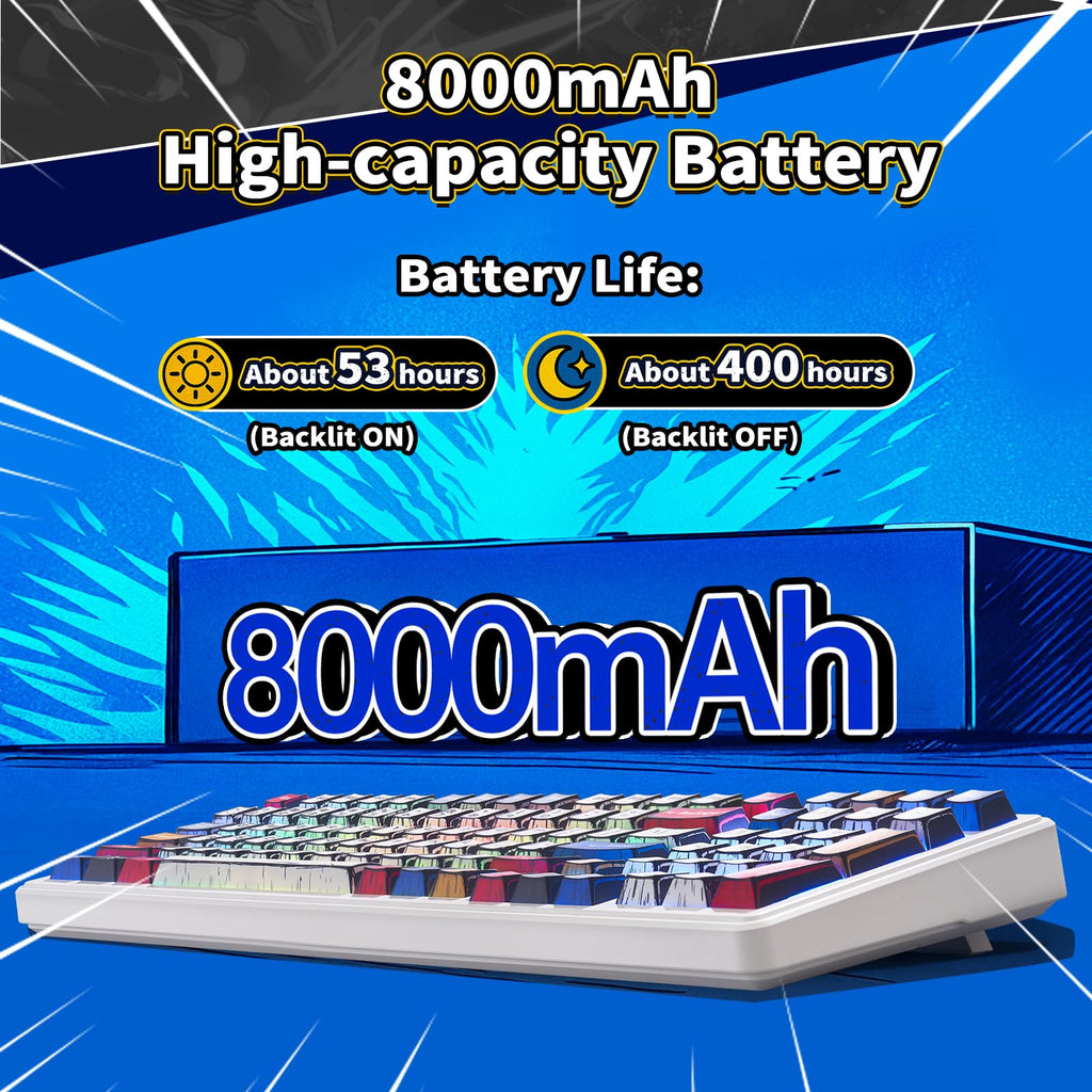 Aula F99 Mechanical Gaming Keyboard, Wireless Creamy Keyboard Hot Swappable Custom Keyboards Rechargeable, Tri-Mode BT5.0/2.4GHz/USB-C, Pre-lubed Linear Switches, RGB Backlit, Gasket Structure