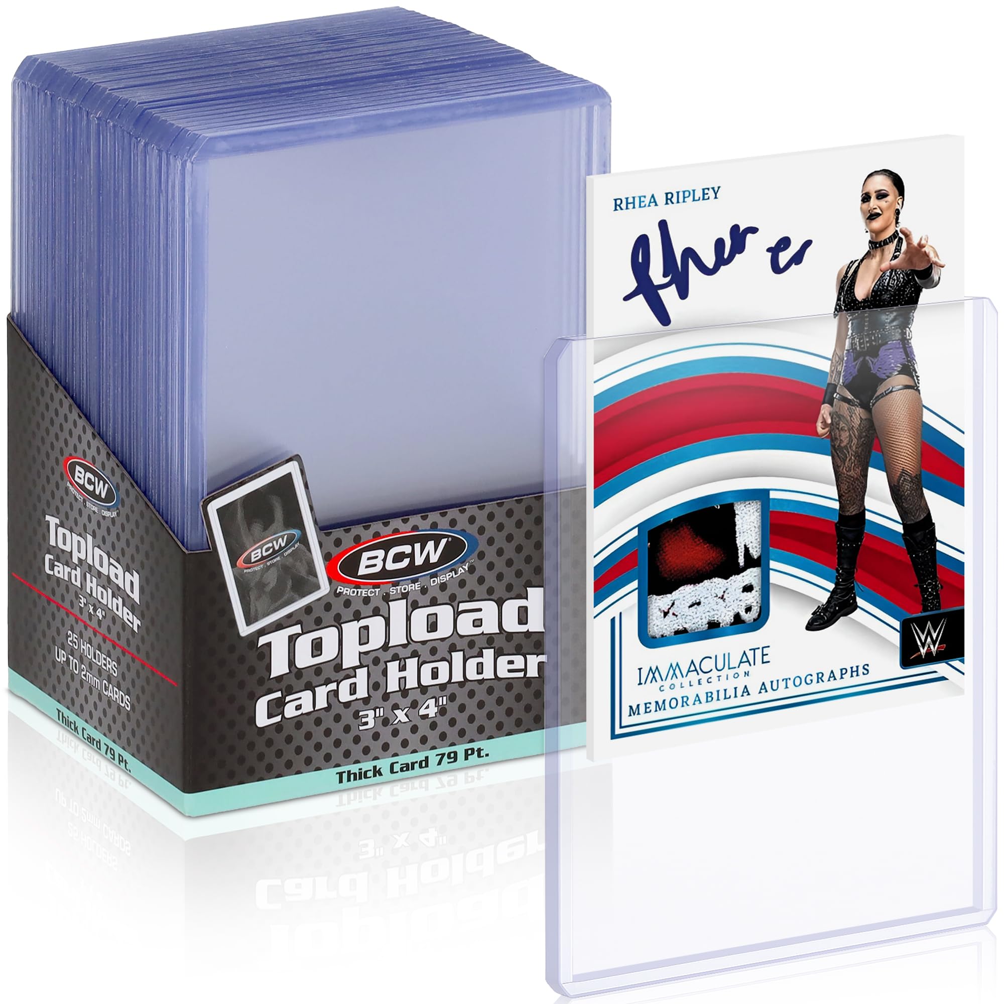 BCW 108 PT. Thick Card Topload Holder - Pack of 1 | Durable Rigid PVC Toploader | Toploaders for Memorabilia, Jersey, Patch, and Relic Cards