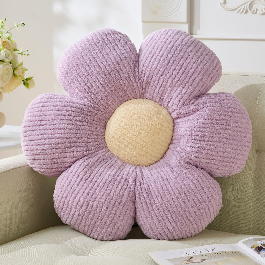 Flower Pillow, Blue Throw Pillows Cute Daisy Decorative Pillow Cushion Seating Home Decorative for Bed, Sofa, Couch