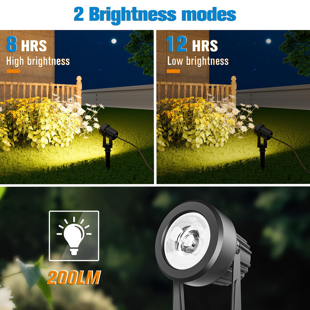 APONUO Solar Spot Lights - Outdoor 2-in-1 Solar Landscape Uplights, Dusk to Dawn, IP65 Waterproof, 9.8ft Cable, Warm White