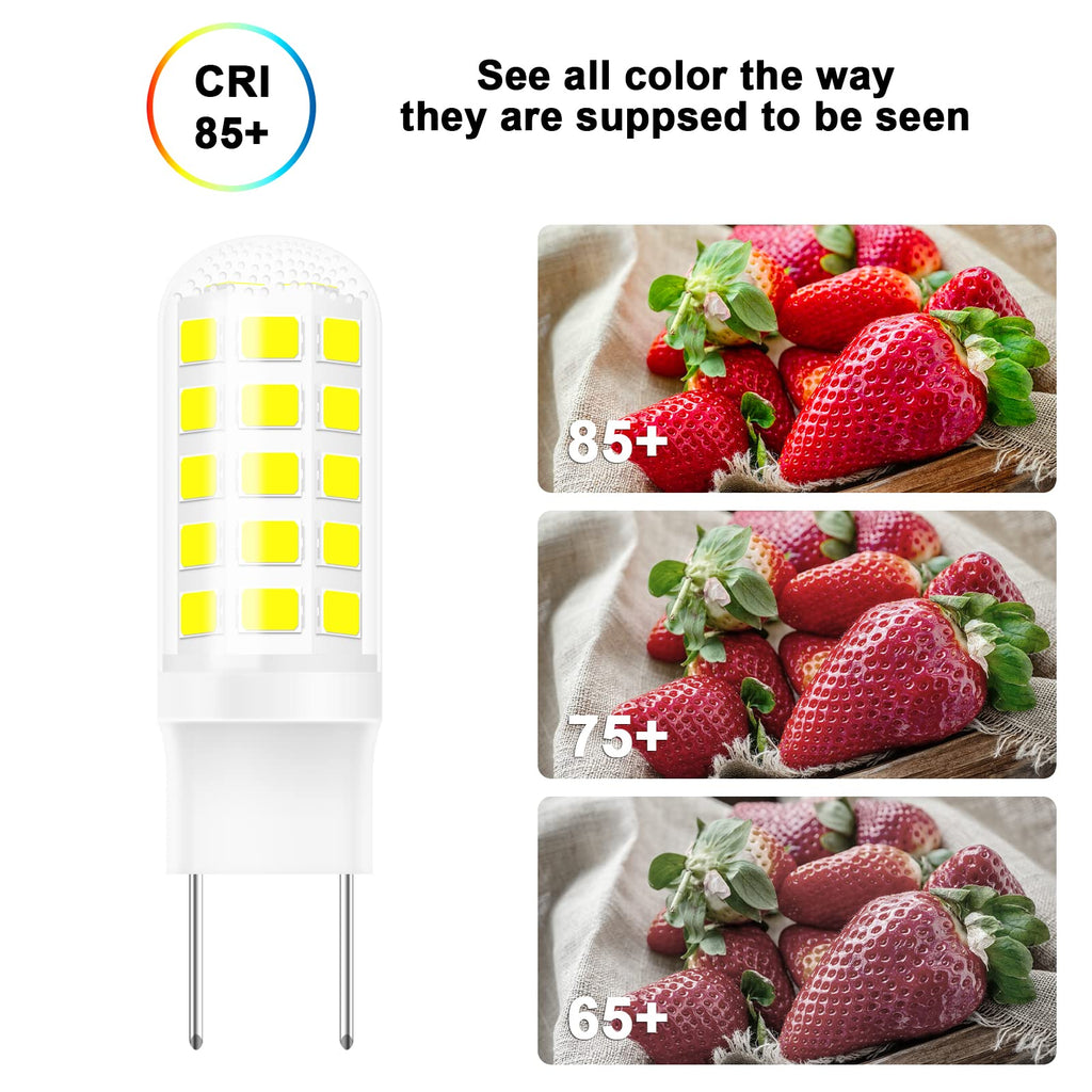 G8 LED Bulb 3W, WB25X10019 Halogen Bulb 20W Replacement for GE Microwave Oven Light, T4 JCD Type G8 Bi-Pin Base, 120 Volt, Daylight White 6000K, 2-Pack