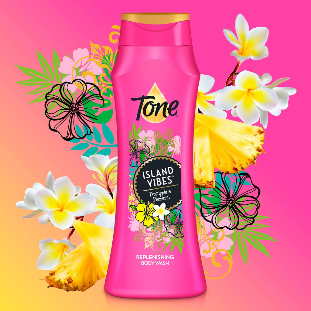 Tone Body Wash, Island Vibes, 16 fl oz (Pack of 6) | Tone Body Wash, Island Vibes Tropical Scent, 16 fl oz, Pack of 6