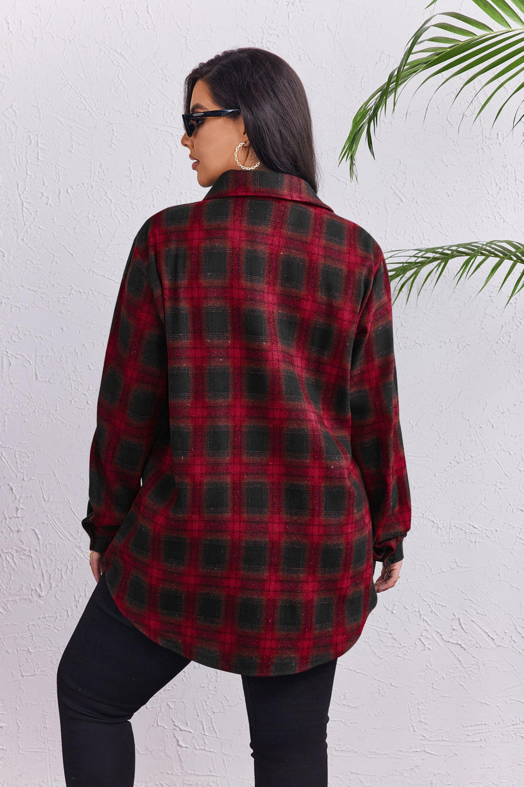 Zeagoo Womens Plus Size Flannel Shirts Plaid Shirts Long Sleeves Casual Button Down Collared Shacket Tops