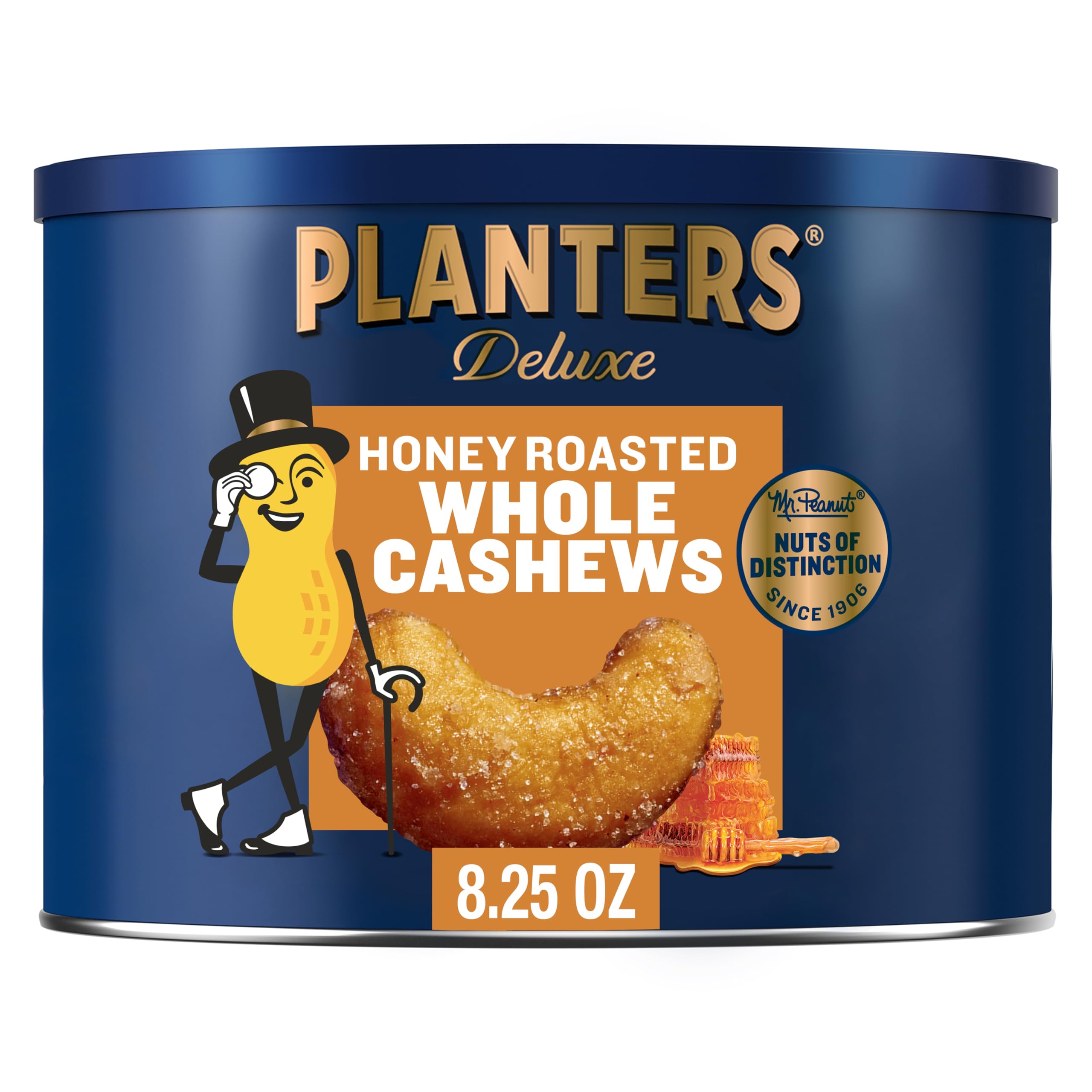 PLANTERS Deluxe Lightly Salted Whole Cashews, 18.25 oz. Resealable Container - Lightly Salted Cashews & Lightly Salted Nuts - Snacks for Adults & Kids - Vegan Snacks, Kosher