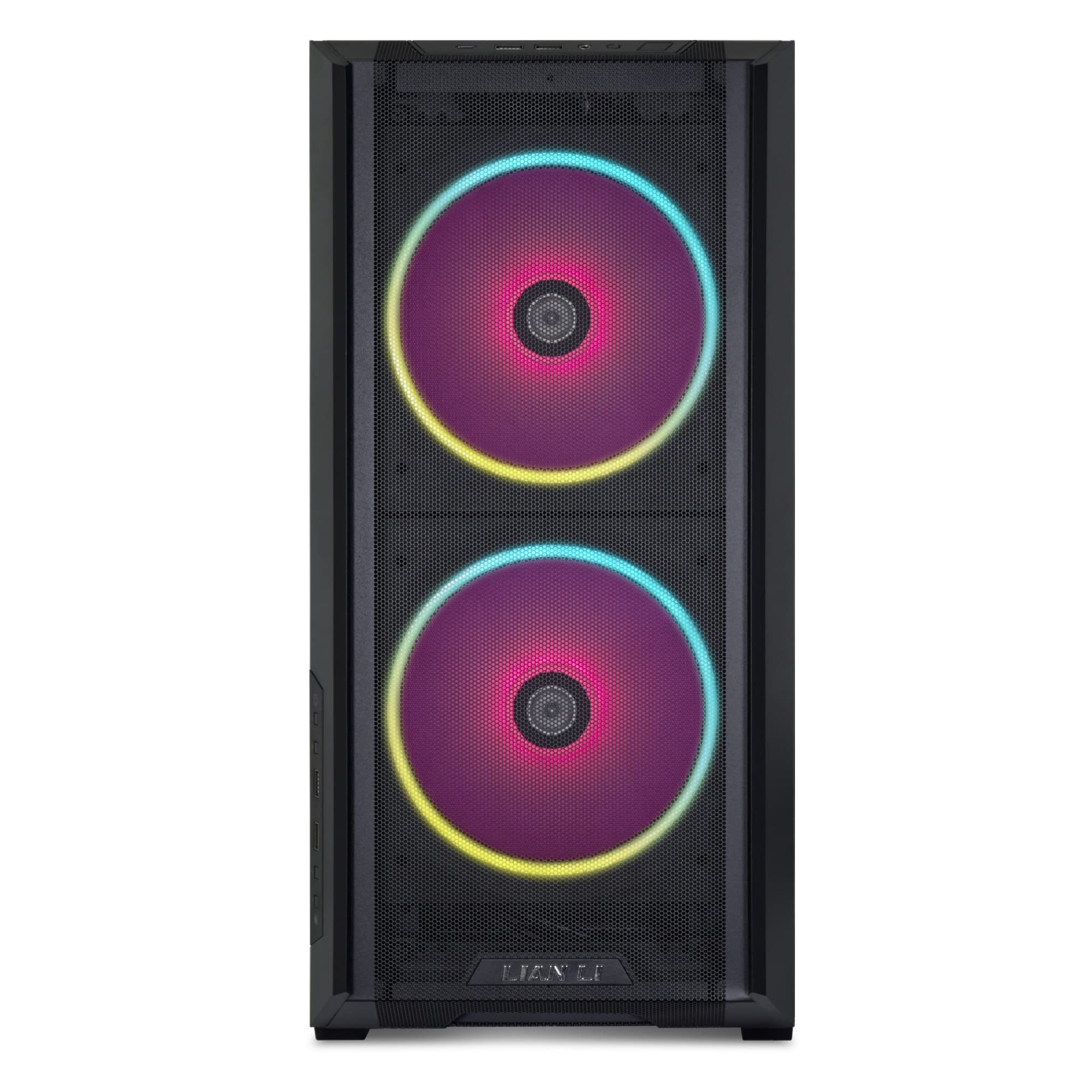 LIAN LI LANCOOL 207 Compact ATX RGB Gaming Computer Case, Airflow Optimized Mesh Panels Tower Chassis w/ 2x140mm ARGB,2x120mm PWM Fans Pre-Installed, USB Type-C Port, Tempered Glass Side Panel (Black)