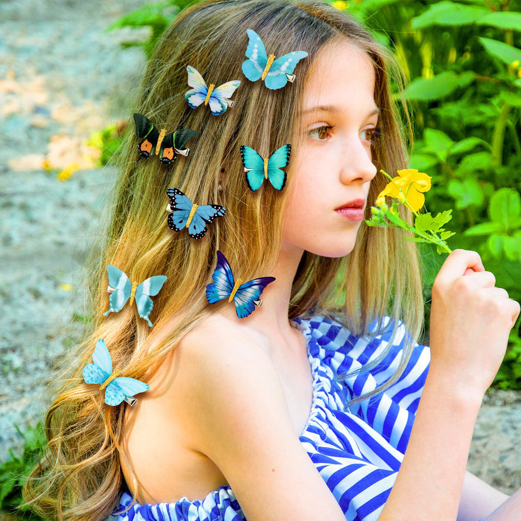 Boao 18 Pieces Glitter Butterfly Hair Clips for Girls Teens Women Hair Accessories (Bright Style)