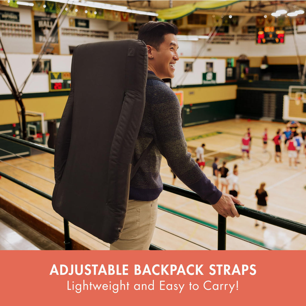 PICNIC TIME Ventura Portable Reclining Stadium Seat with Back Support, Folding Bleacher Chairs with Back and Cushion, Thick Padded Stadium Seat, Armrest, and Six Backrest Positions, (Black, Standard)