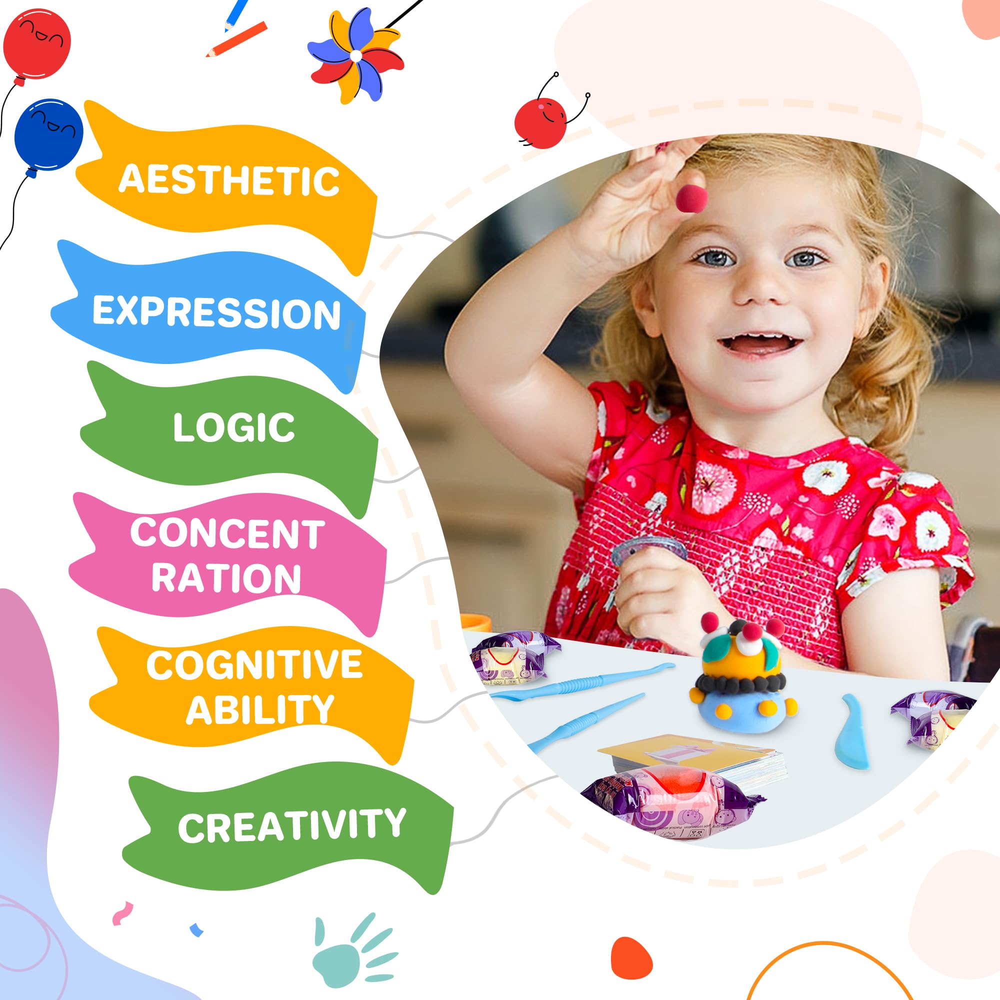 Air Dry Clay 102 Colors, Modeling Clay for Kids, Magic Clay, DIY Molding Clay Kit with Sculpting Tools, Soft and Non-Sticky, Arts and Crafts Gift for Boys Girls Kids