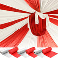 Moukeren 40'' x 100'' Circus Tablecloth Roll Carnival Tent Party Table Cover for Birthday Decorations Circus Theme Tablecloth for Backdrop Curtains Ceiling Wall Drapes Supplies(Beige, Red,4 Roll)