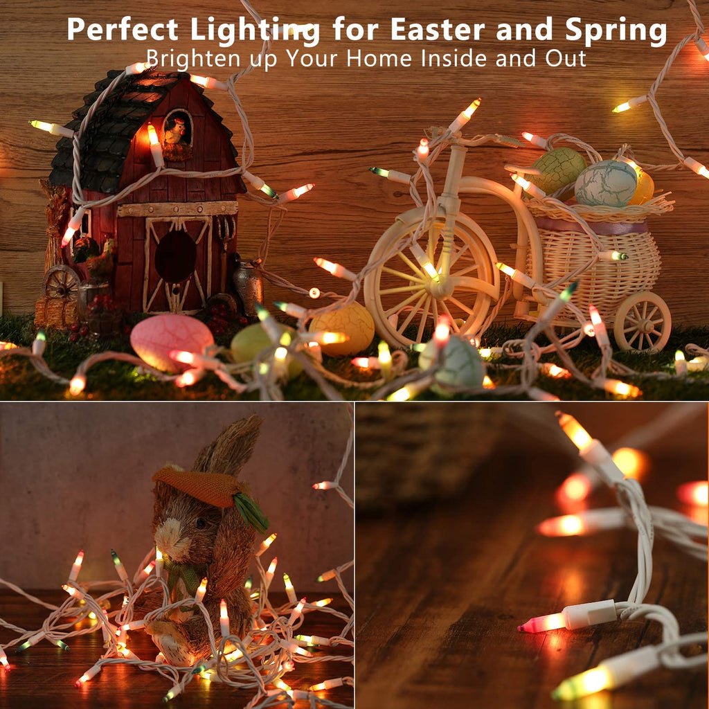 Brizled Christmas Lights, 600 Count 139.2ft Incandescent Mini Lights, Connectable 120V UL Certified for Xmas Wedding Bedroom Porch Decor, White Wire, Warm White