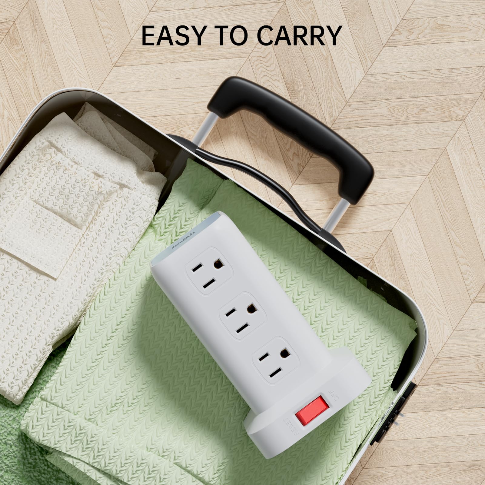 Tower Surge Protector Power Strip with 12 Outlets 4 USB (1 USB C), 6.5Feet Extension Cord with Multiple Outlets, Charging Station, Power Strip Tower, Office Desk Supplies
