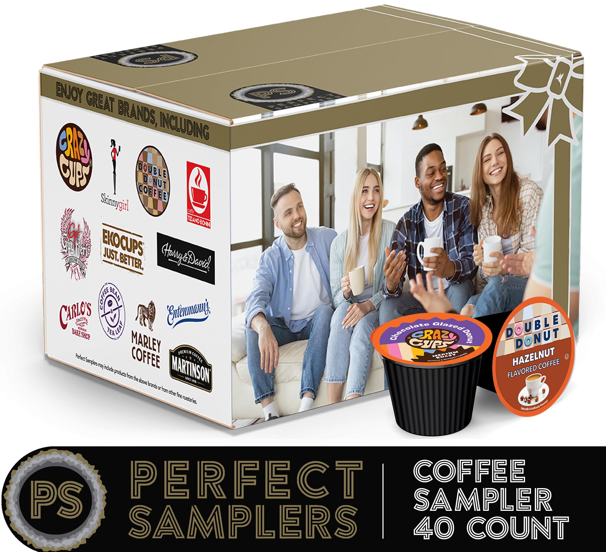 Coffee Variety Sampler, Including Dark Roast, Medium Roast, & Flavored Coffee Pods Variety Pack for Keurig K Cups Machines, Perfect Gift Set, 40 Count(Pack of 1)