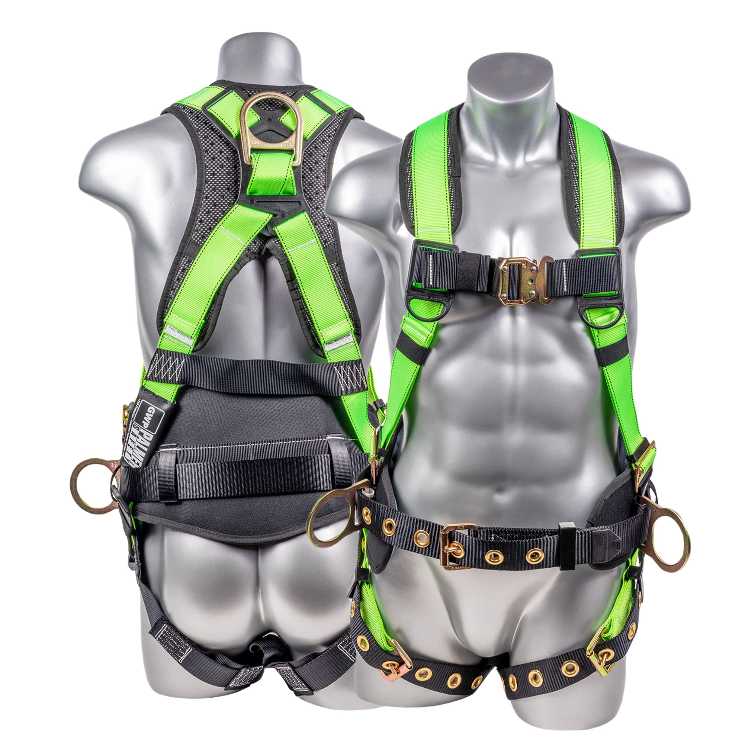 Palmer Safety Hammerhead 5pt Safety Harness Back Padded, QCB Chest, Tongue Buckel Legs Straps, Back & Side D-Rings