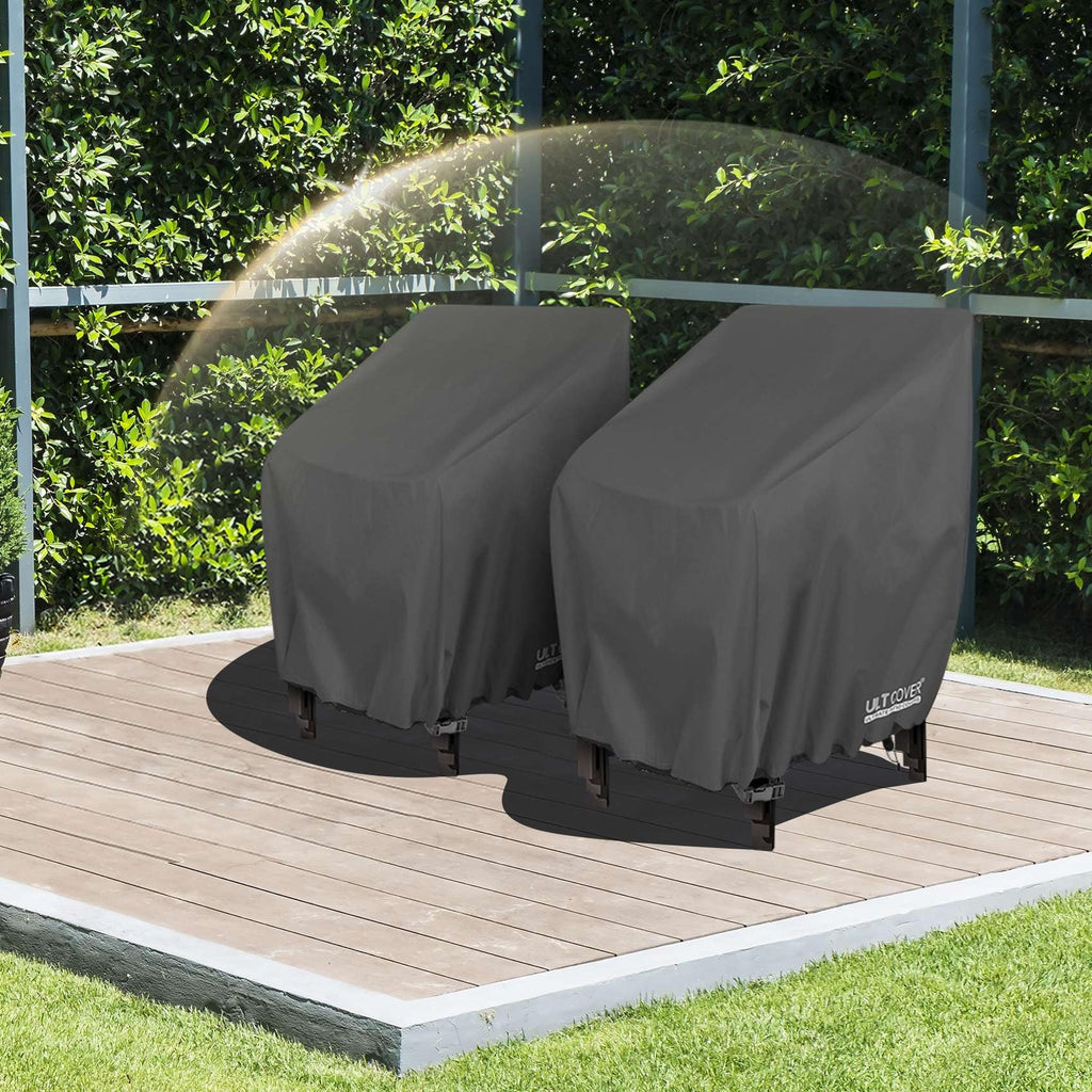 ULTCOVER Stackable Patio Chair Cover – Waterproof Outdoor Stack of Chairs Cover Fits Up to 26W x 30D x 45H inches, Balck