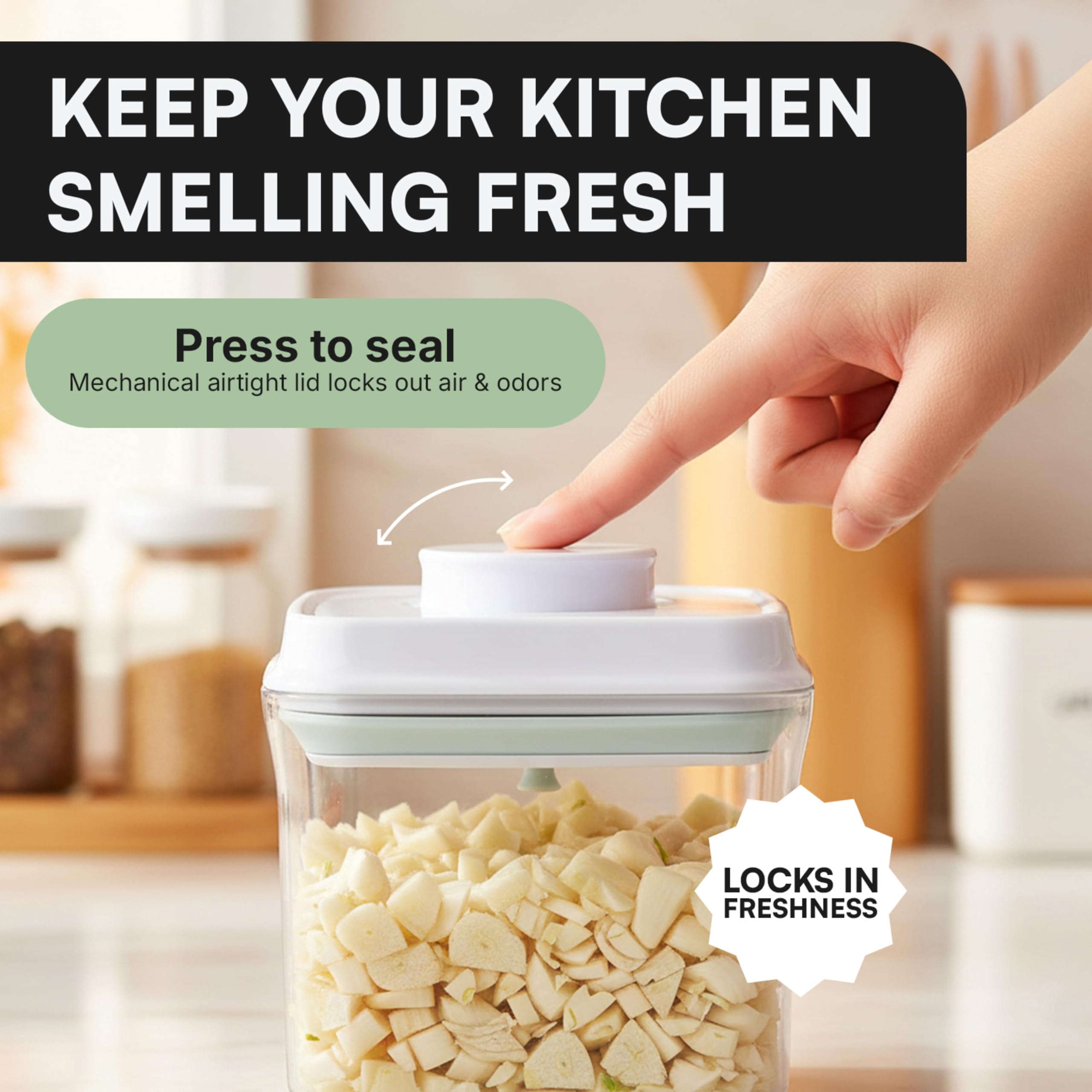 Bop Top Airtight Food Storage Containers with Lid 13.5 Cups / 108 oz | Kitchen Canister Sets | Air Tight Pantry Container | Pop Top Dry Food Storage Containers for Snacks, Sugar, Flour, Baking, Pasta