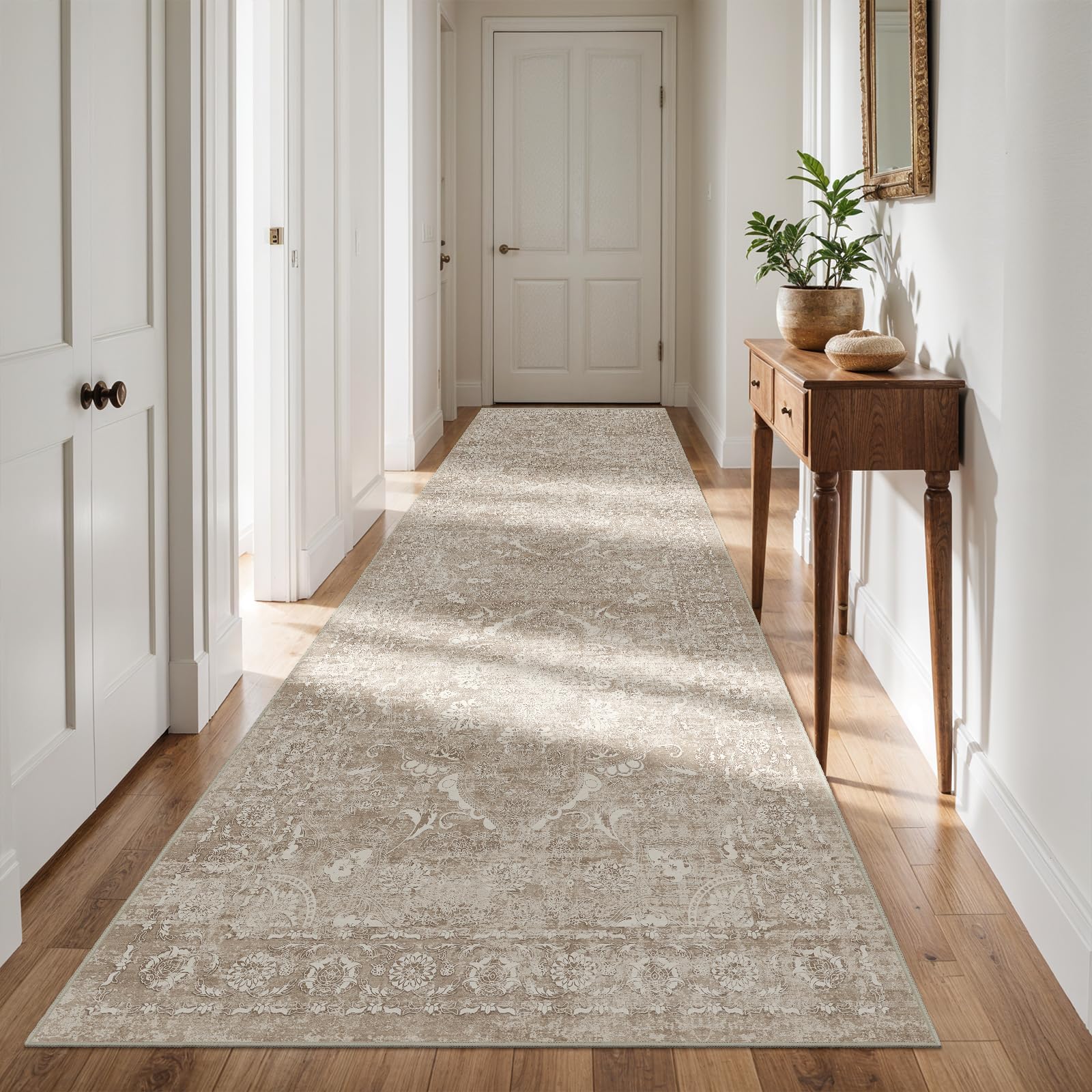 2x5 Washable Kitchen Runner Rug - Soft Low Pile Floral Animal Cat Print Rugs with Non-Slip Backing Waterproof Stain-Resistant Indoor Carpet for Hallway Entryway Bathroom Bedroom (Black)