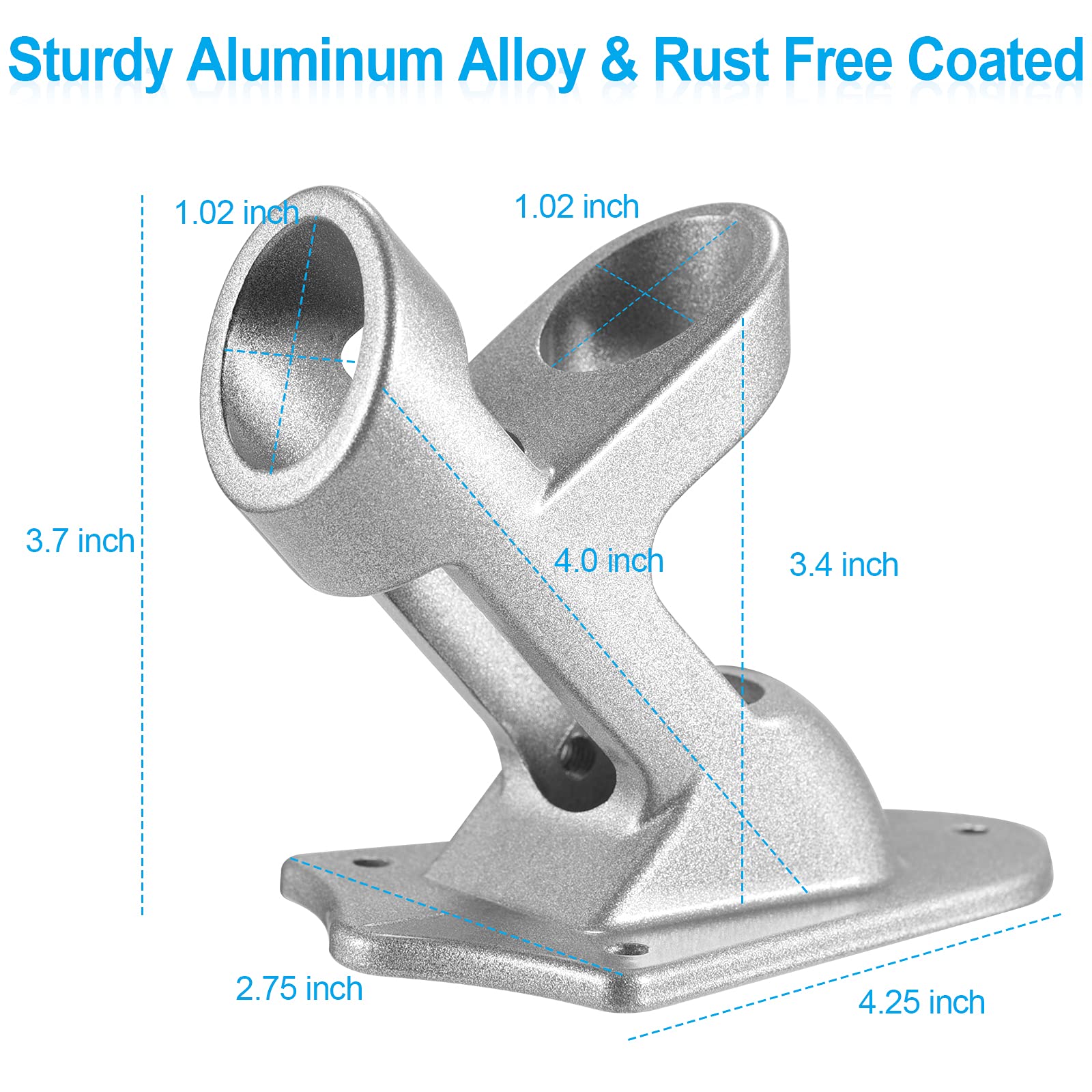 Flag Pole Holder Brackets, BONWIN 1" Flag Pole Mounting Bracket with Hardwares for House Wall Mount, 1" Inner Diameter, Two Positions & Aluminium Alloy, Rust Free Coated (Black - 1 Pack)