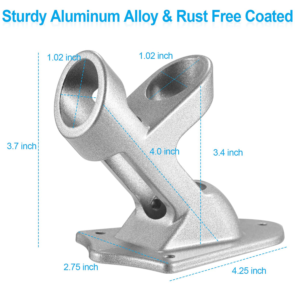 Flag Pole Holder Brackets, BONWIN 1" Flag Pole Mounting Bracket with Hardwares for House Wall Mount, 1" Inner Diameter, Two Positions & Aluminium Alloy, Rust Free Coated (Black - 1 Pack)