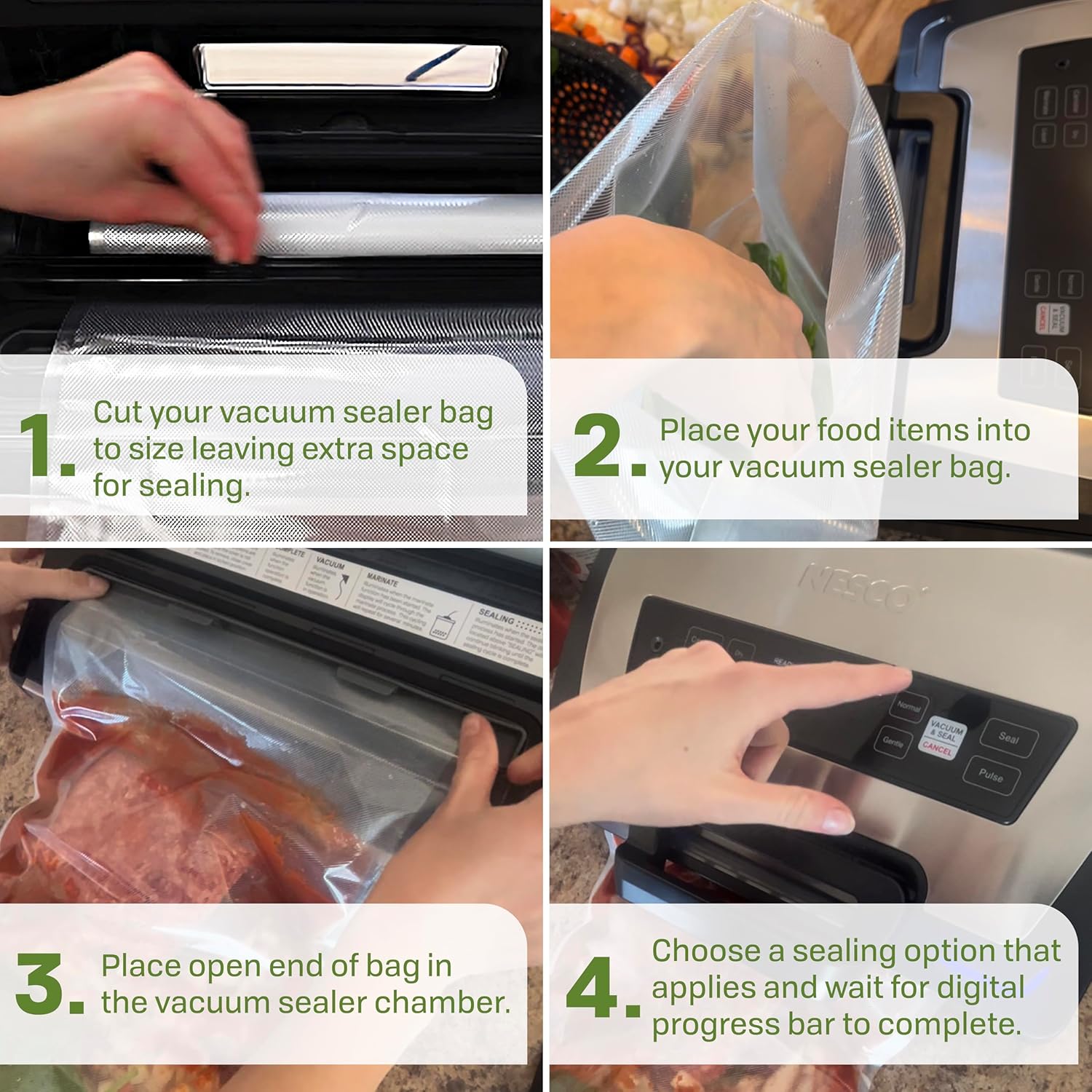 NESCO VS‑22LB Premium Vacuum Sealer for Home Food Storage, Electric Sealing System with LiquidLock™ Technology