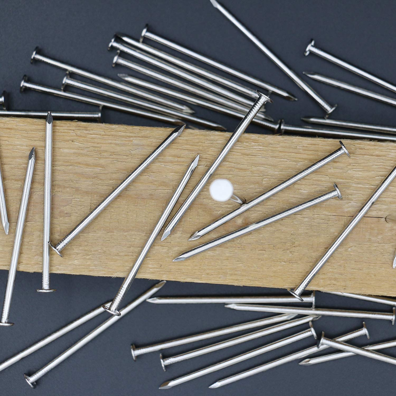 240pcs Gold Hardware Nails, 1-1/2” × 14 Ga Brass Plated Wood Nails, Nails for Hanging Wall Decor, Finishing Nails, Picture Hanging Nails, Wall Nails, Roofing Nails