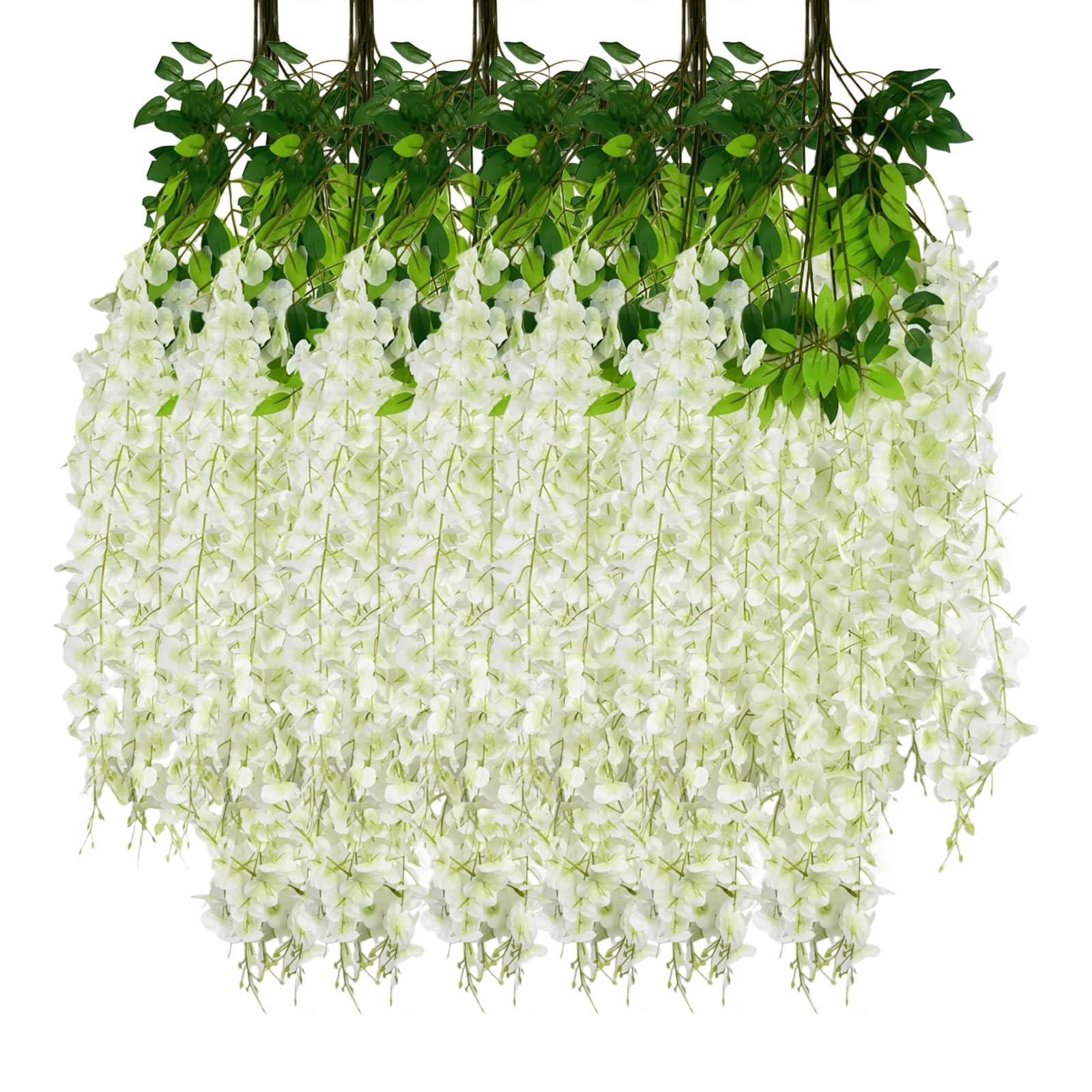 5 Pack Pink Wisteria Hanging Flowers Garland, 3.77 Feet Artificial Flower Vines, Fake Wisteria, Artificial Vines Hanging Garland for Backdrop Outdoor Yard Garden Decor