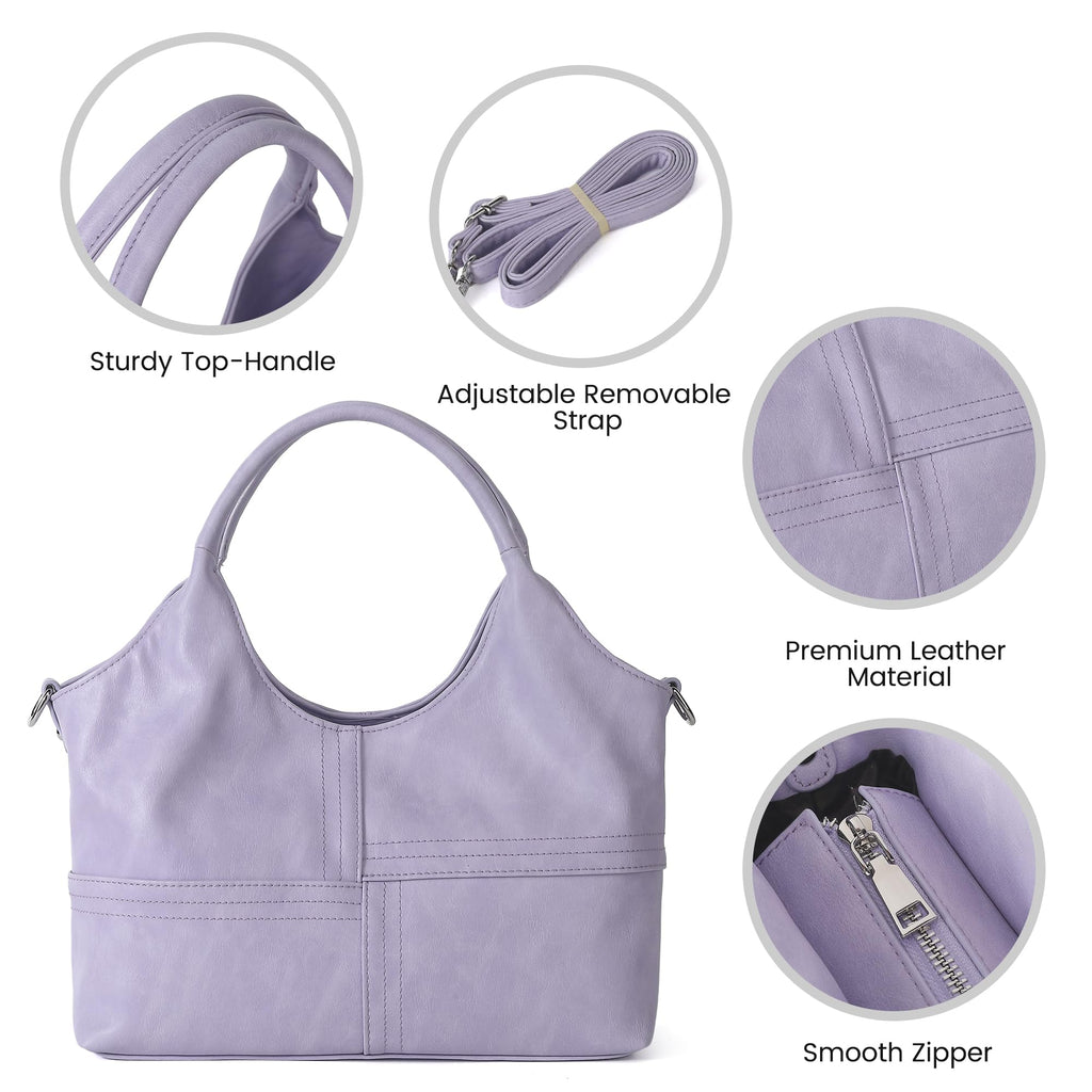 KOGTLA Medium Vegan Leather Purses for Women with Detachable Satchel Strap, Ladies Handbags, Tote Hobo Bags with Two-Handle