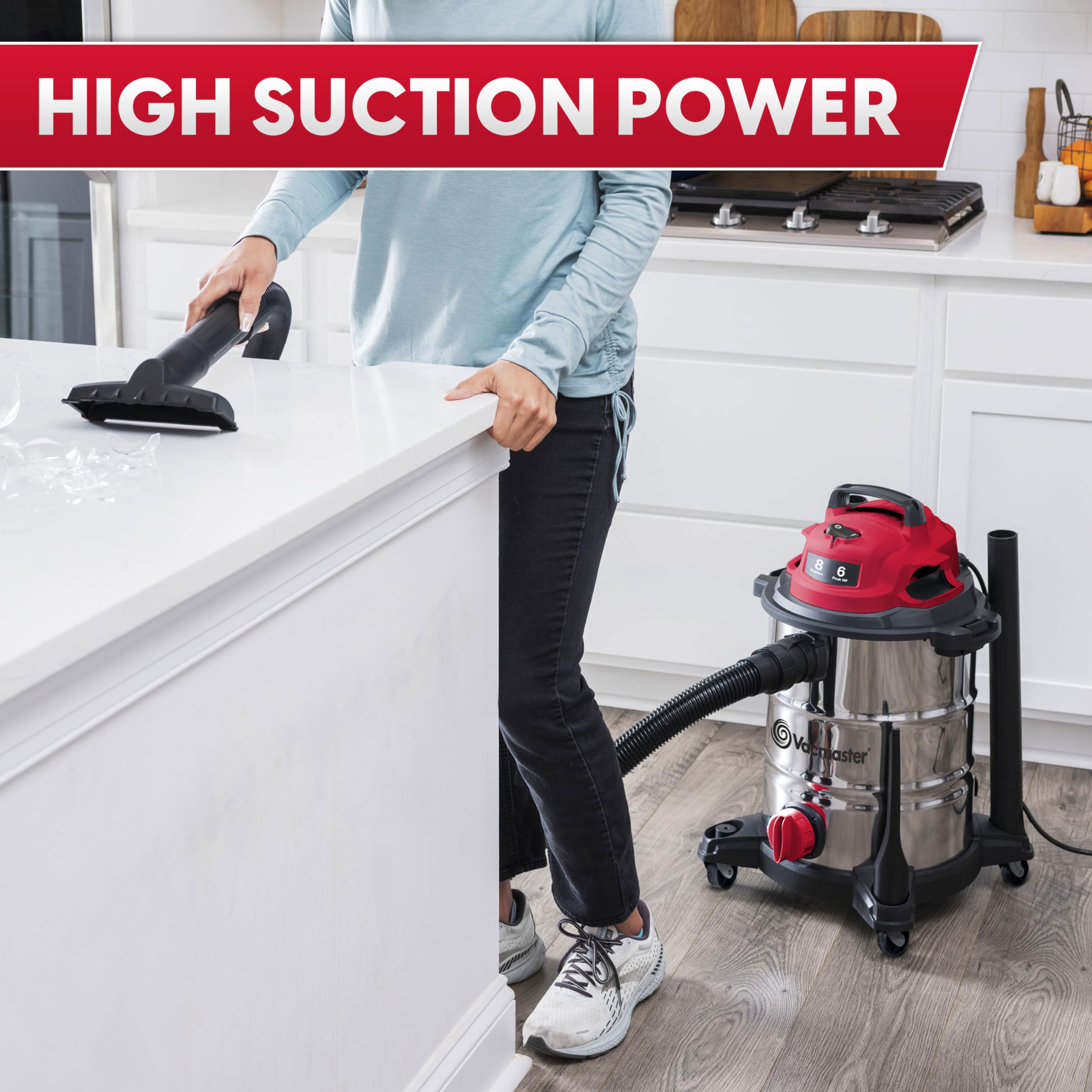 Vacmaster 5-Gallon* 4 Peak HP Stainless Steel Wet/Dry Vacuum – VOC508S 1101