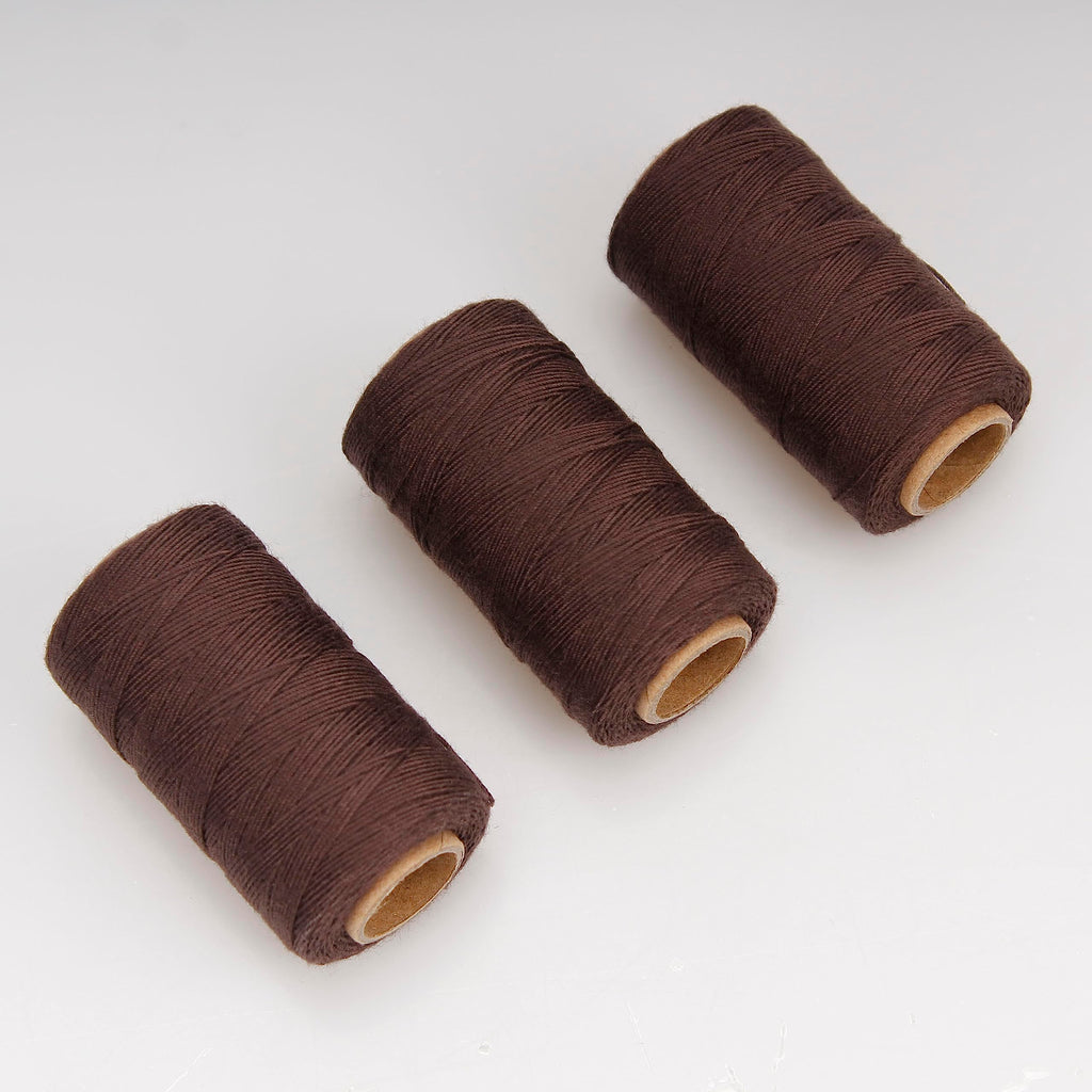 Lusecarl Polyester Thread 110 Yards Each Spool for Hair Extensions 3 Rolls Hair Weave Sewing Threads for Hand Sewing, Hair Extensions, Making Wigs DIY (3 Thread, Black)