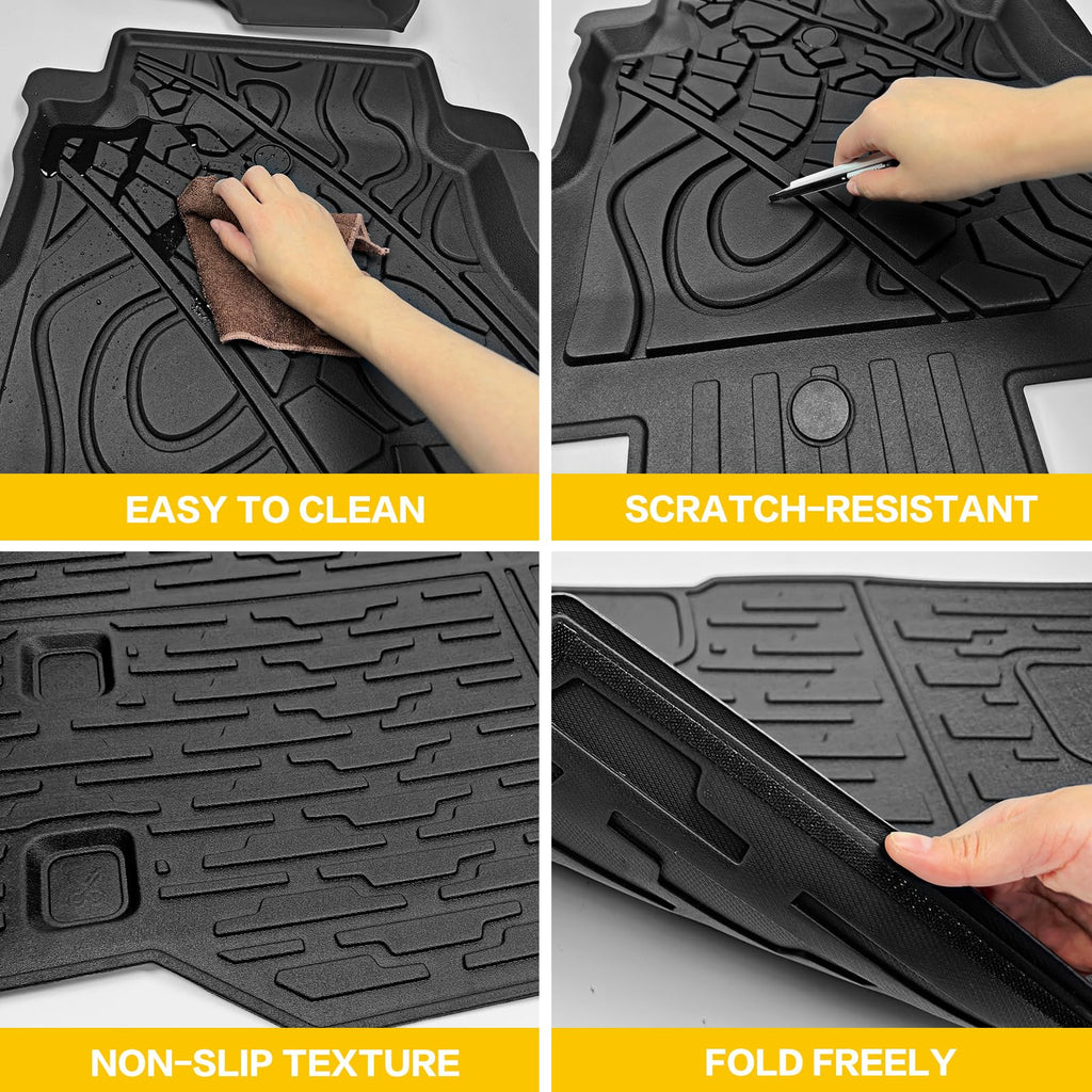 Cargo Mats for 2018-2025 Jeep Wrangler JL Unlimited 4X4 Trunk Mat with Backrest Liner, All Weather TPE Protector Rear Back Seat Mats for 18-25 Wrangler JL 4X4 4 Door Accessories