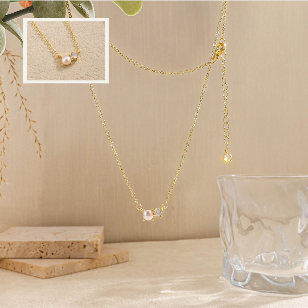 Pearl Necklace for Women Trendy,14k Gold Plated Necklace Dainty Wedding Necklace Small Cute Choker Necklace Gold Prom Drop Necklace Vintage Waterproof Jewelry for Women Prom Jewelry Fashion Gifts