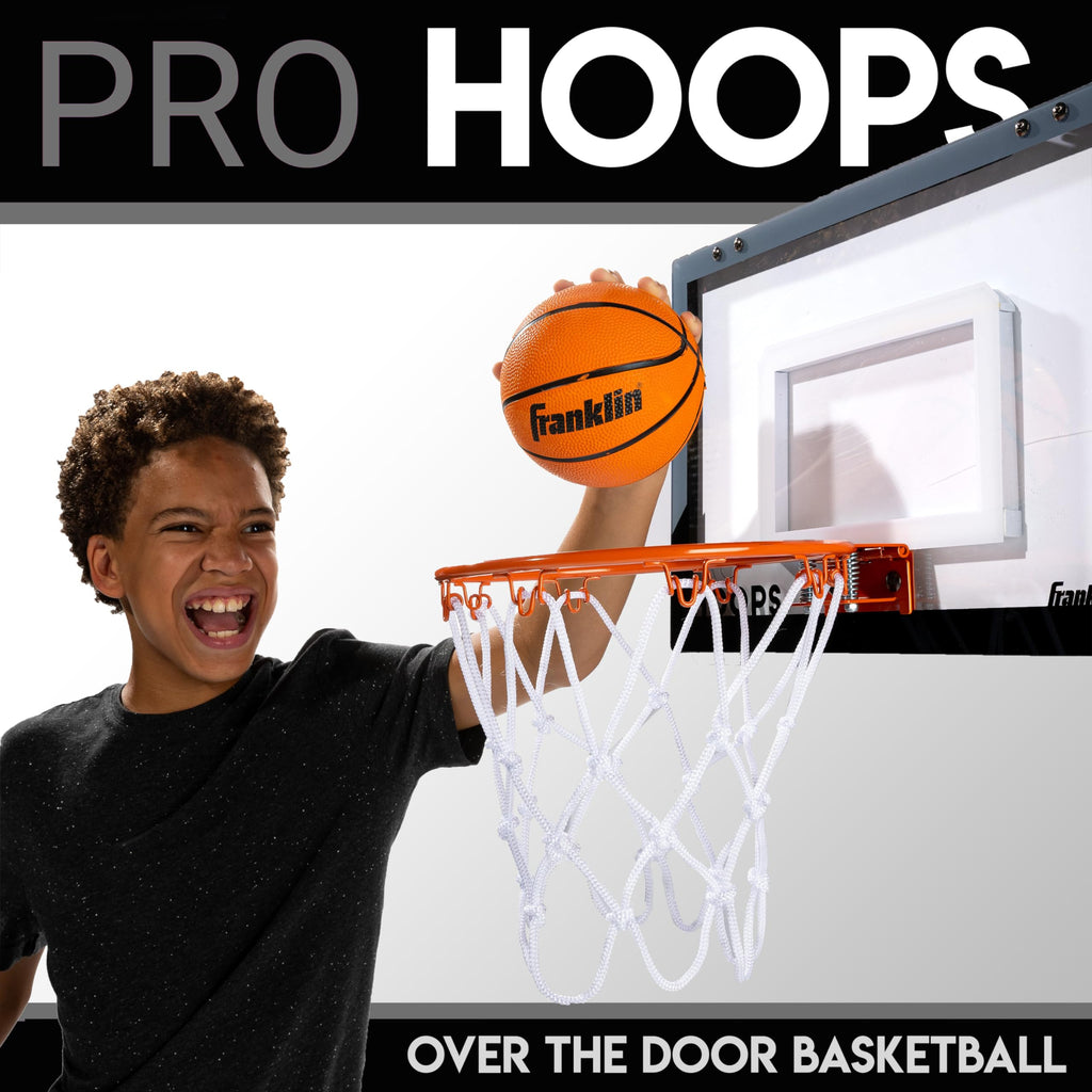 Franklin Sports Mini Basketball Hoops-Indoor Over The Door Mini Hoop+Basketball Sets-Perfect Accessory for Bedroom+Office