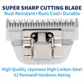 Detachable A Series Wide 10 Blade Dog Grooming Cut Length 3/32" - 2.4mm Japanese Carbonized Steel Wide Grooming Blades Compatible A5 Series Clippers for Dogs(10W)