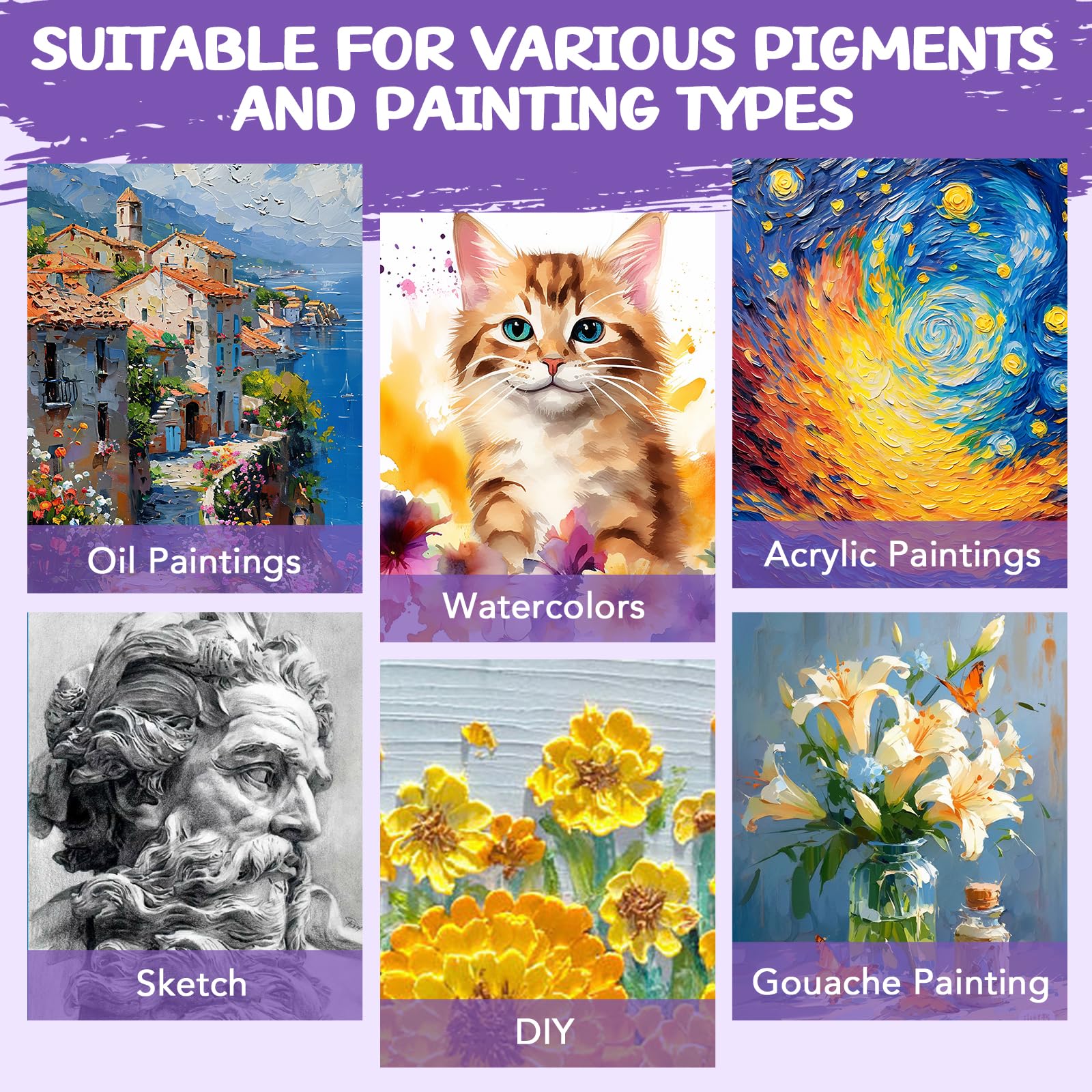 ESRICH Stretched Canvas for Painting 5x7, 48 Pack Small Canvases for Painting 5/8" Profile Primed Acid-Free Blank Painting Canvas for Kids & Artists for Decorations, Painting Parties.