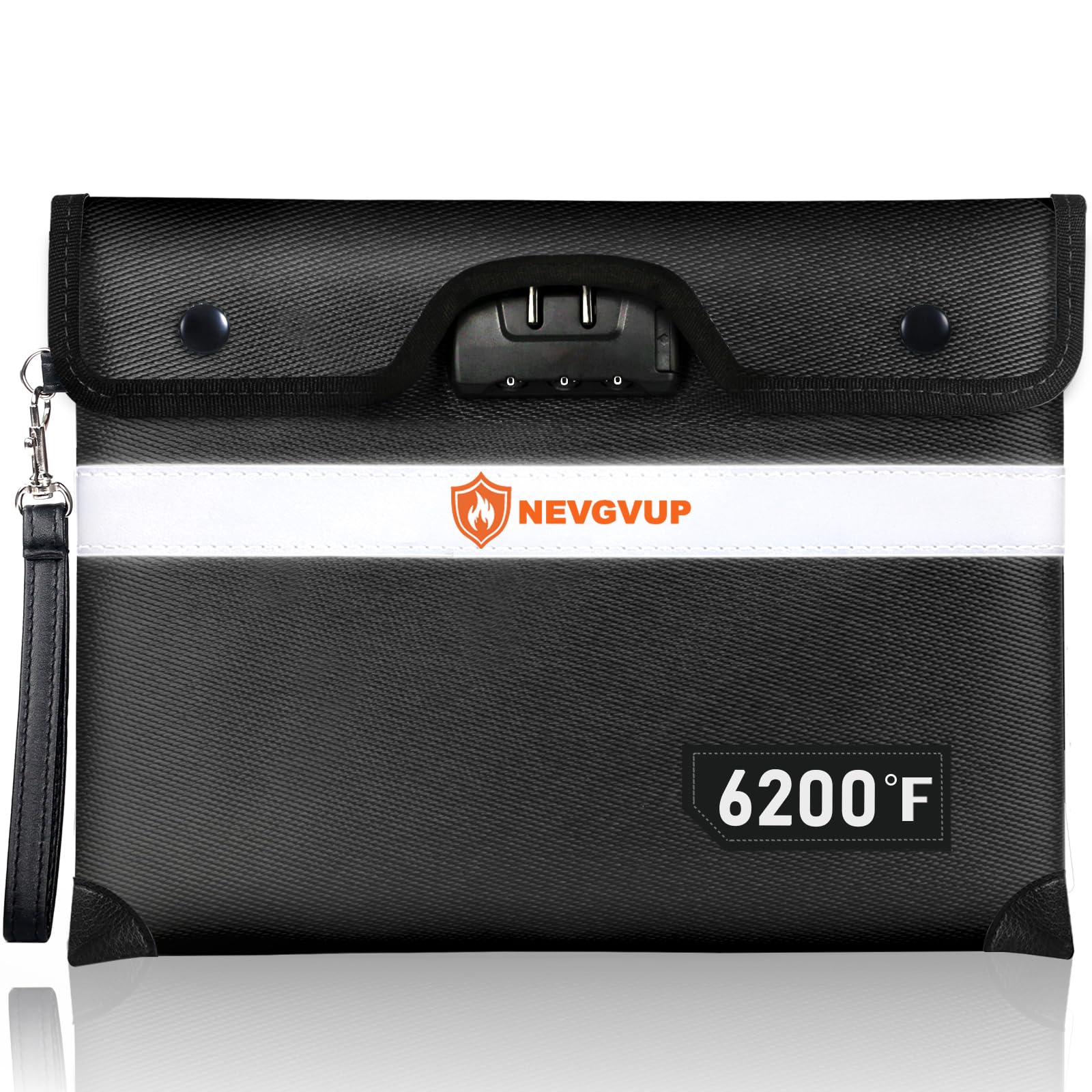 Fireproof Money Bag 4200°F - Heat Insulated, 9.8 x 6.5" Small Fireproof Document Bags with Waterproof Zipper, Fire proof Bag with Reflective Strip and Fireproofs Edeging, Fire Pouch Set for Valuables