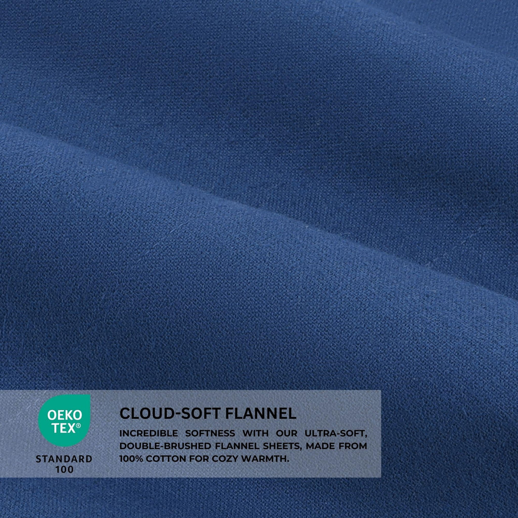 Featherhead 100% Cotton 4PCs Flannel Sheet Set | Double-Brushed for Extra Softness, Warm & Breathable, Extra Deep Pockets fits Up to 17” (Beige, Twin)