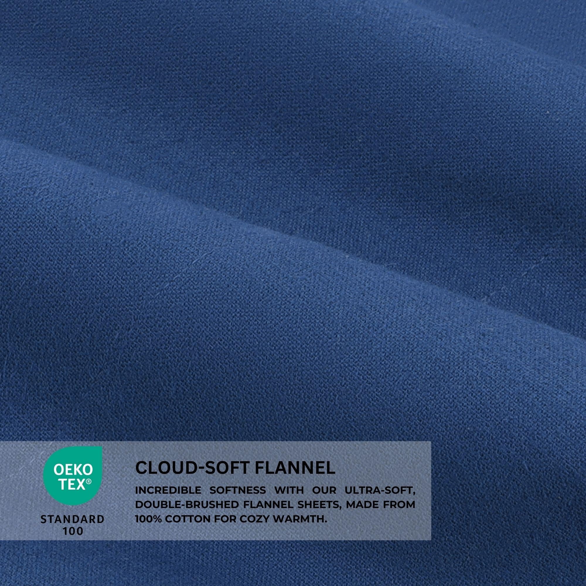 Featherhead 100% Cotton 4PCs Flannel Sheet Set | Double-Brushed for Extra Softness, Warm & Breathable, Extra Deep Pockets fits Up to 17” (Beige, Twin)