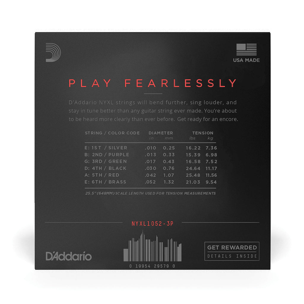 D'Addario Electric Guitar Strings, NYXL Nickel Plated, NYXL1149, Medium Gauge 11-49, 6-String Set, Pack of 1