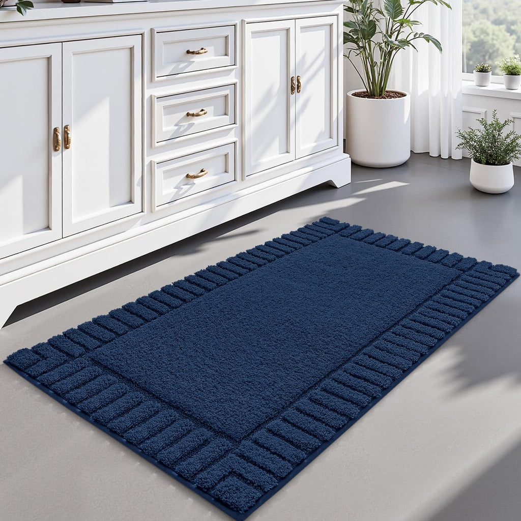 LUMI Bathroom Rugs Non Slip with Rubber Backing, Extra Soft Plush Microfiber Bath Rug Absorbent, Machine Washable Bath Mat Quick Dry for Tub, Shower, Hotel, Beige, 16"x24"