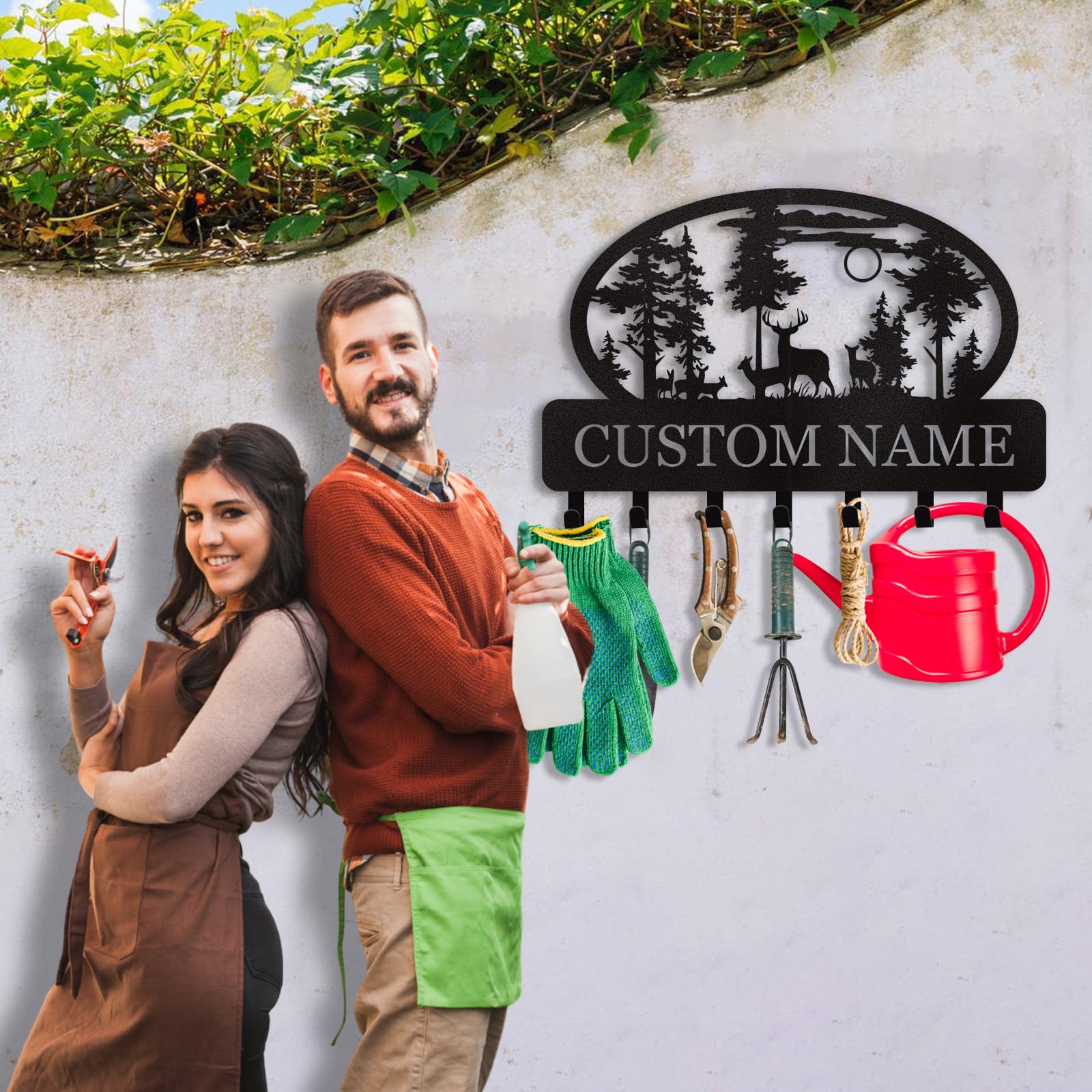 Dyoart Personalized Couple's Name Key Rack, Wall Mounted Metal Key Holder for Housewarming Gifts,ignent Bedding