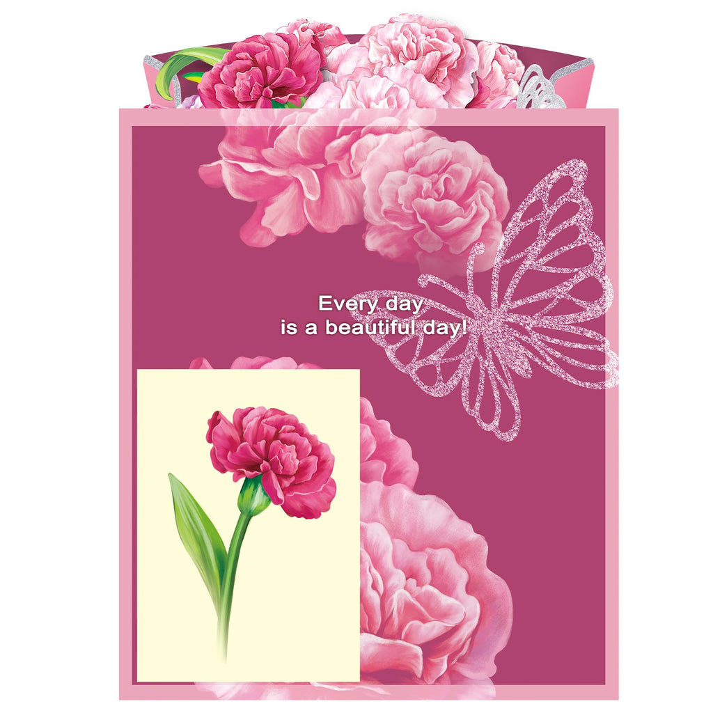 Airpark 3D Pop Up Paper Flowers Bouquet Card 12’‘ with Note & Envelope, Birthday Gifts, Get Well, Thank You, Greeting Cards for Women Mom Wife Friends, Daisies and Butterflies