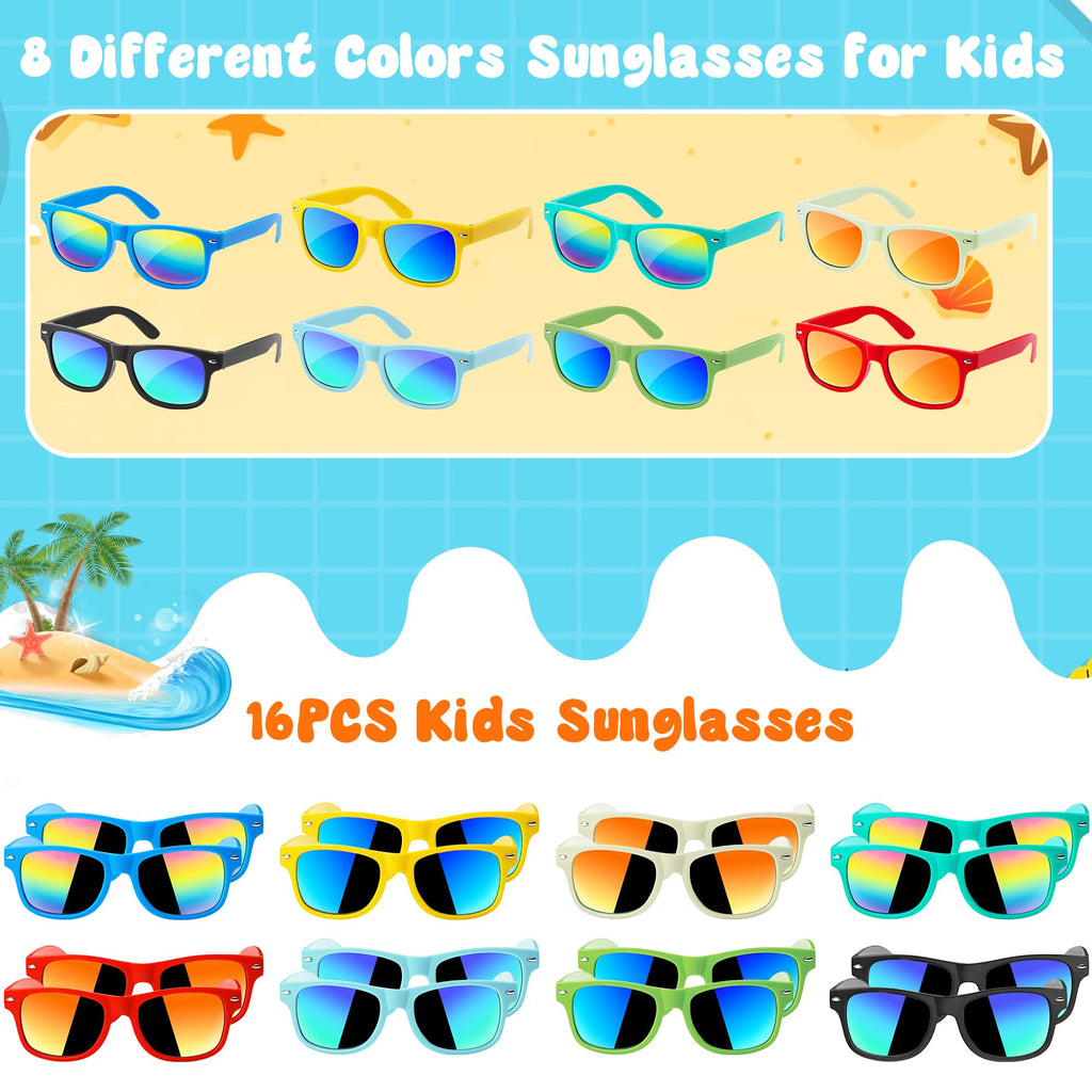 Kids Sunglasses Bulk, Kids Sunglasses Party Favors for Age 3-8, UV400 Protection Neon Kids Sunglasses Bulk for Boys Girls (12Pack-heart sunglasses)